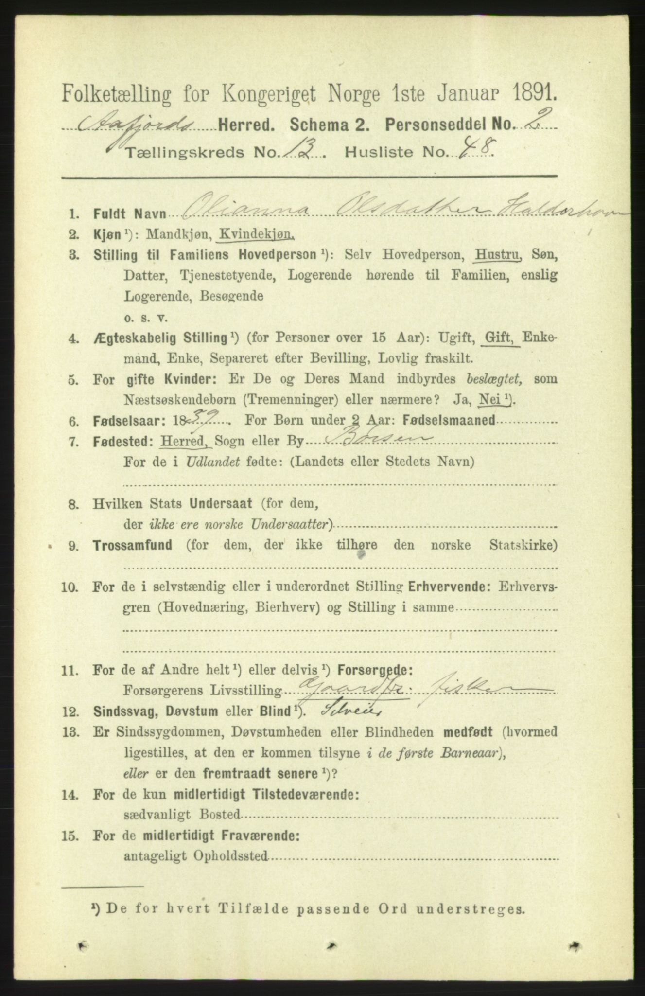 RA, 1891 census for 1630 Åfjord, 1891, p. 4473