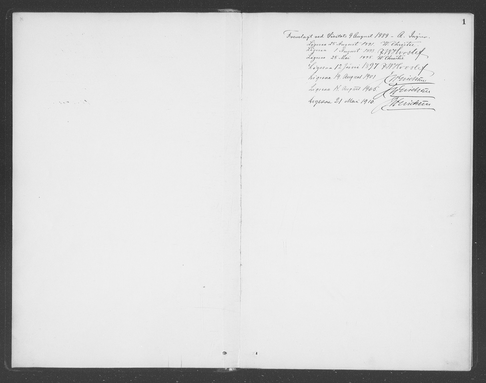 Balestrand sokneprestembete, SAB/A-79601/H/Haa/Haac/L0001: Parish register (official) no. C  1, 1889-1909, p. 1