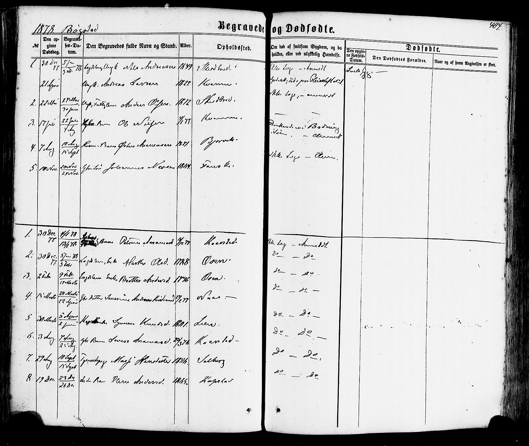Gaular sokneprestembete, SAB/A-80001/H/Haa: Parish register (official) no. A 5, 1860-1881, p. 484