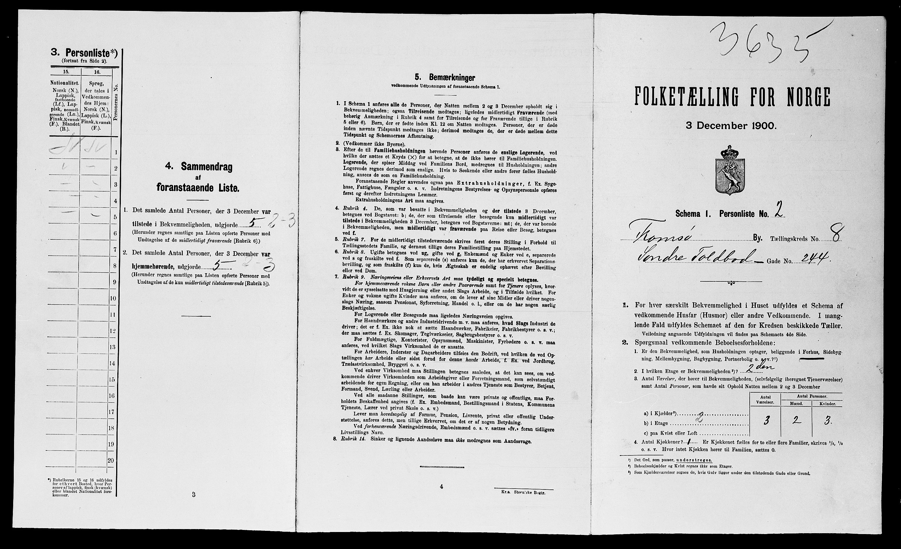 SATØ, 1900 census for Tromsø, 1900, p. 2343