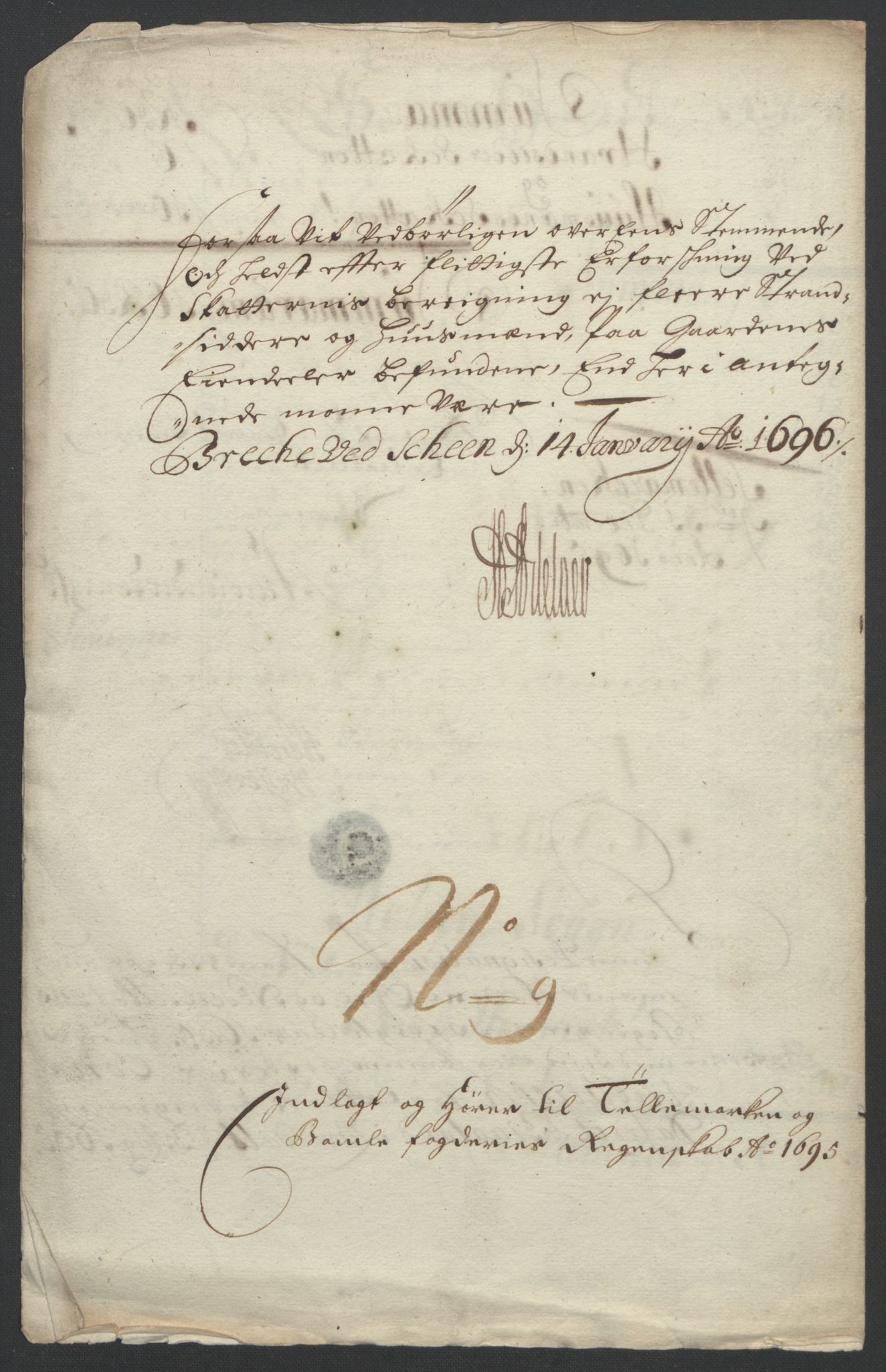 Rentekammeret inntil 1814, Reviderte regnskaper, Fogderegnskap, RA/EA-4092/R36/L2093: Fogderegnskap Øvre og Nedre Telemark og Bamble, 1695, p. 297