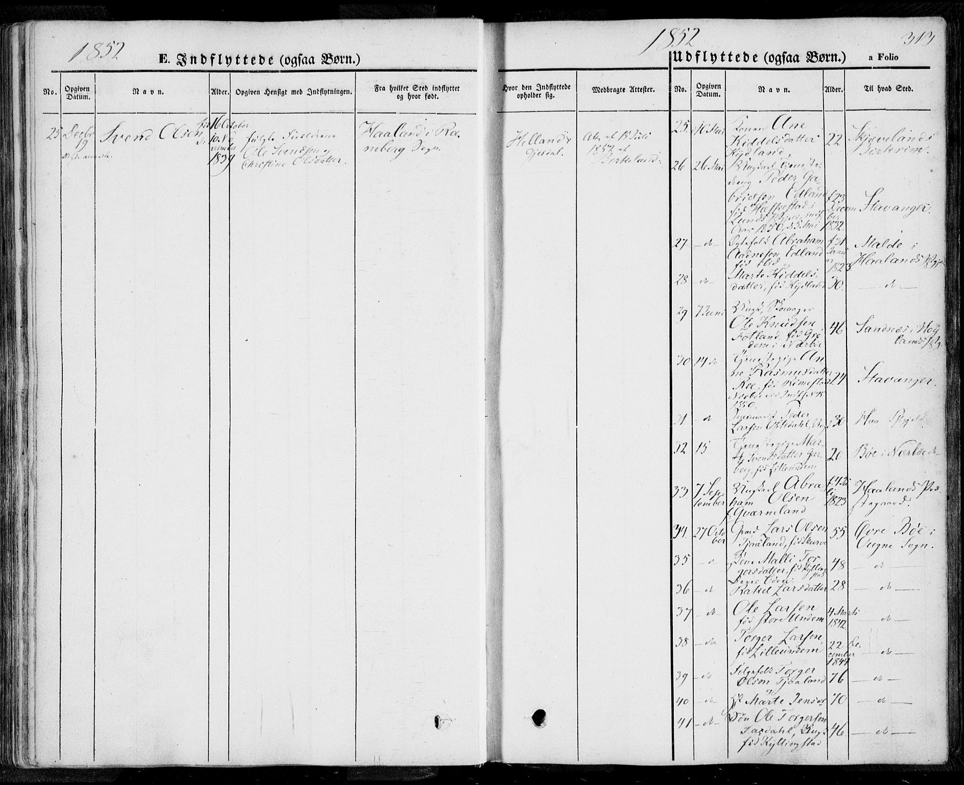 Lye sokneprestkontor, AV/SAST-A-101794/001/30BA/L0006: Parish register (official) no. A 5.2, 1842-1855, p. 313