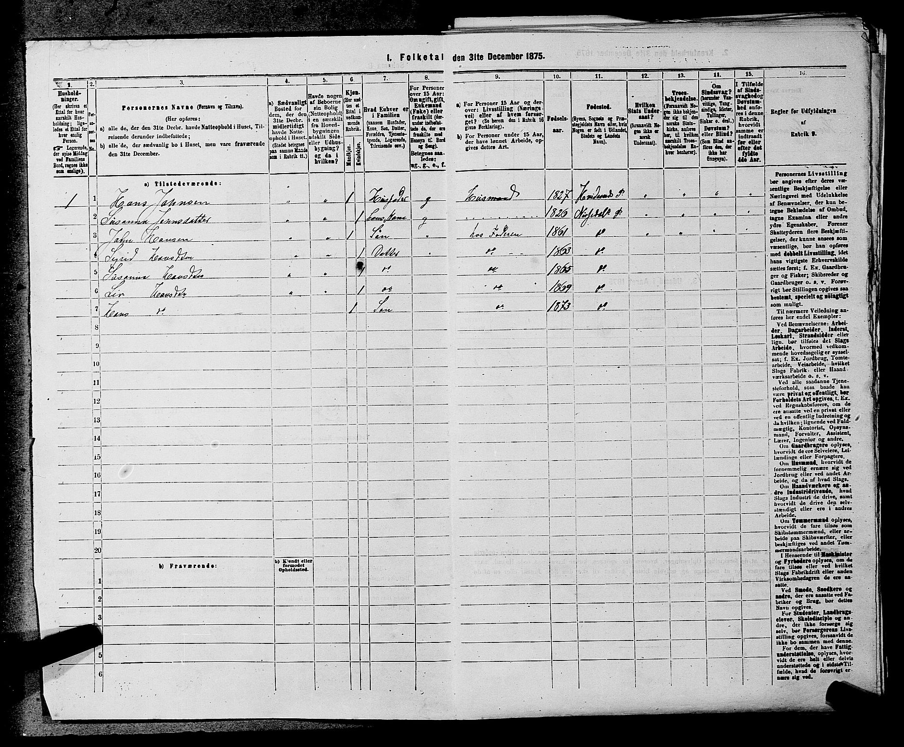 SAKO, 1875 census for 0830P Nissedal, 1875, p. 34