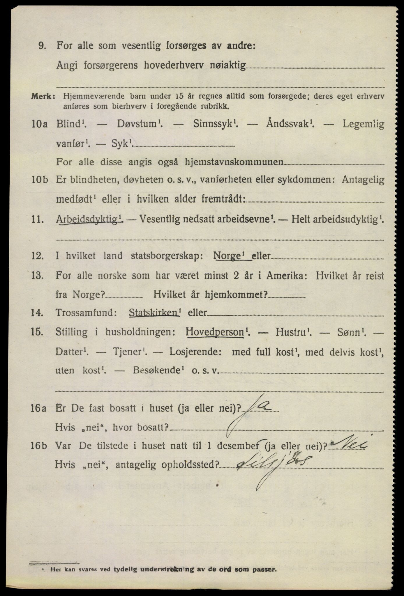 SAKO, 1920 census for Sandeherred, 1920, p. 5225