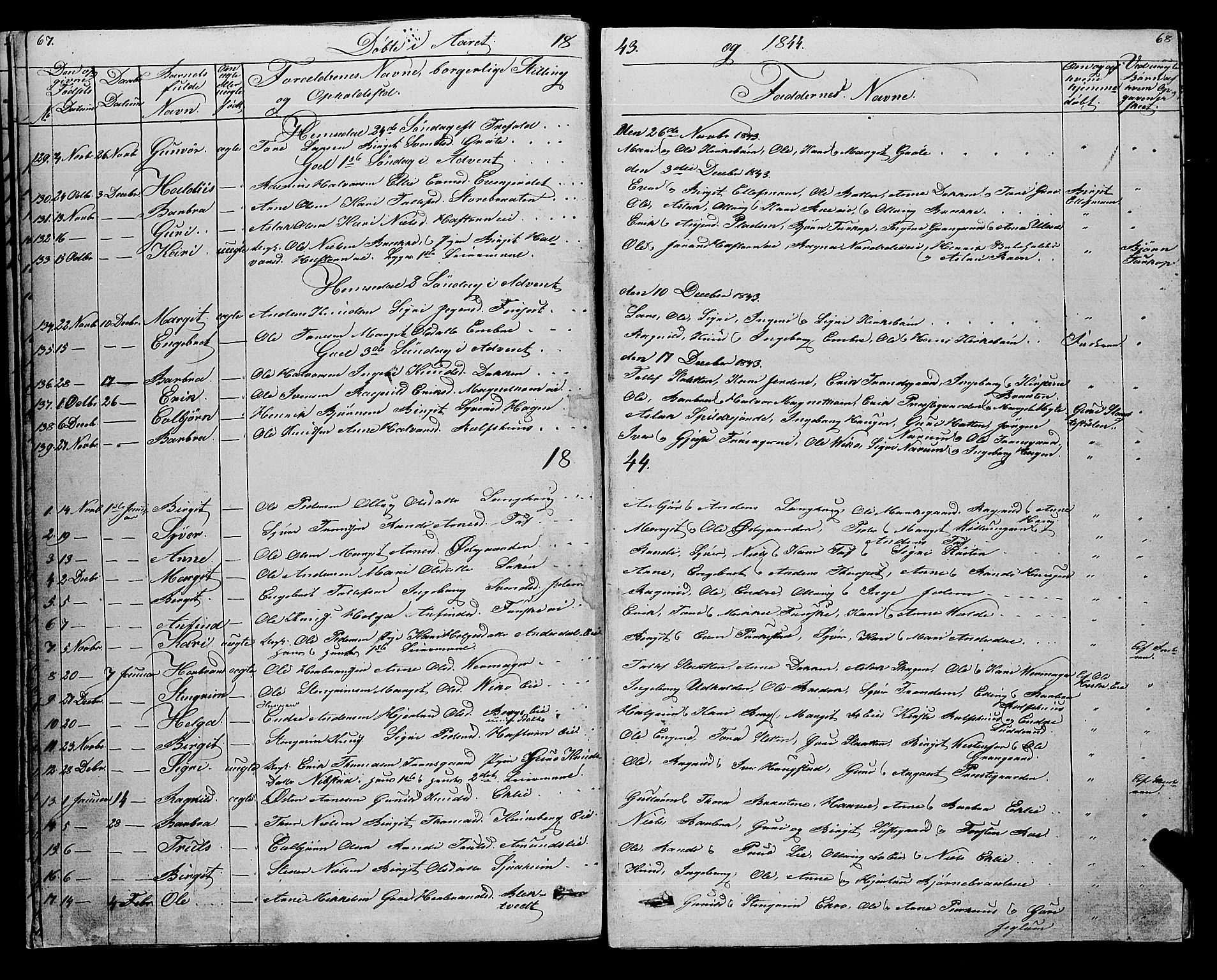 Gol kirkebøker, AV/SAKO-A-226/F/Fa/L0002: Parish register (official) no. I 2, 1837-1863, p. 67-68