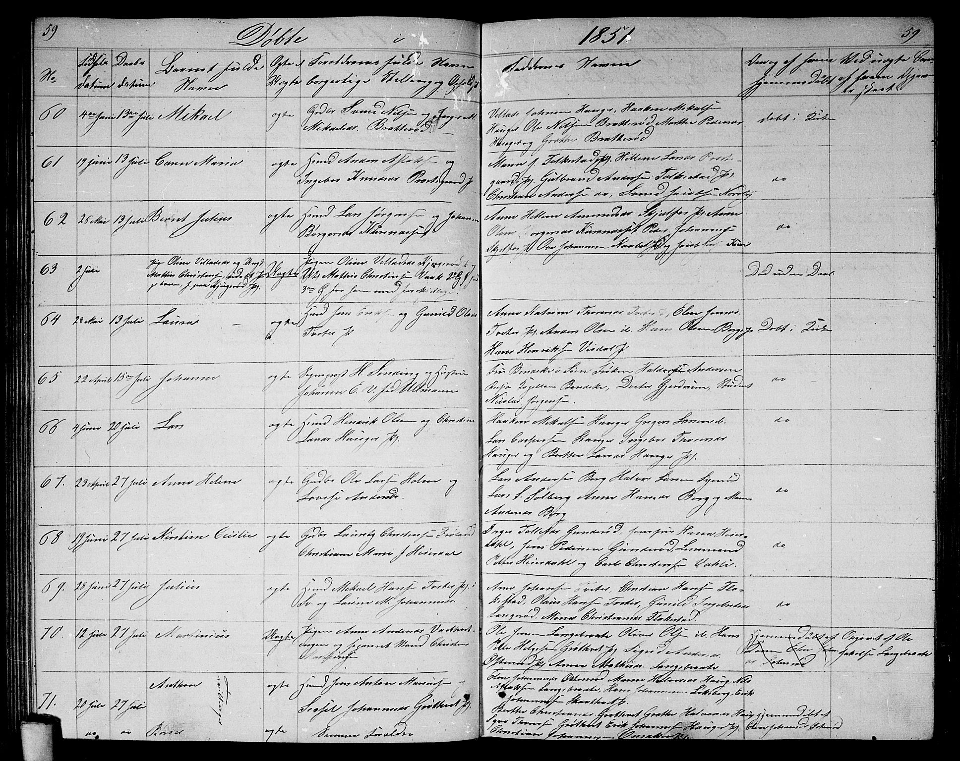 Våler prestekontor Kirkebøker, AV/SAO-A-11083/G/Ga/L0002: Parish register (copy) no. I 2, 1839-1860, p. 59