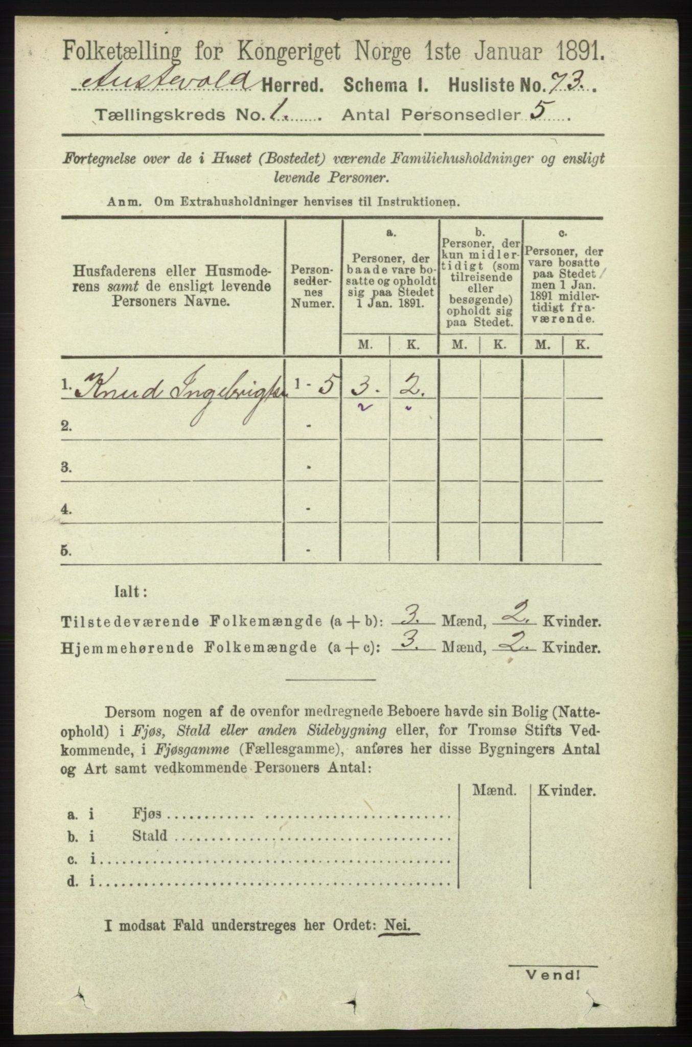 RA, 1891 census for 1244 Austevoll, 1891, p. 90