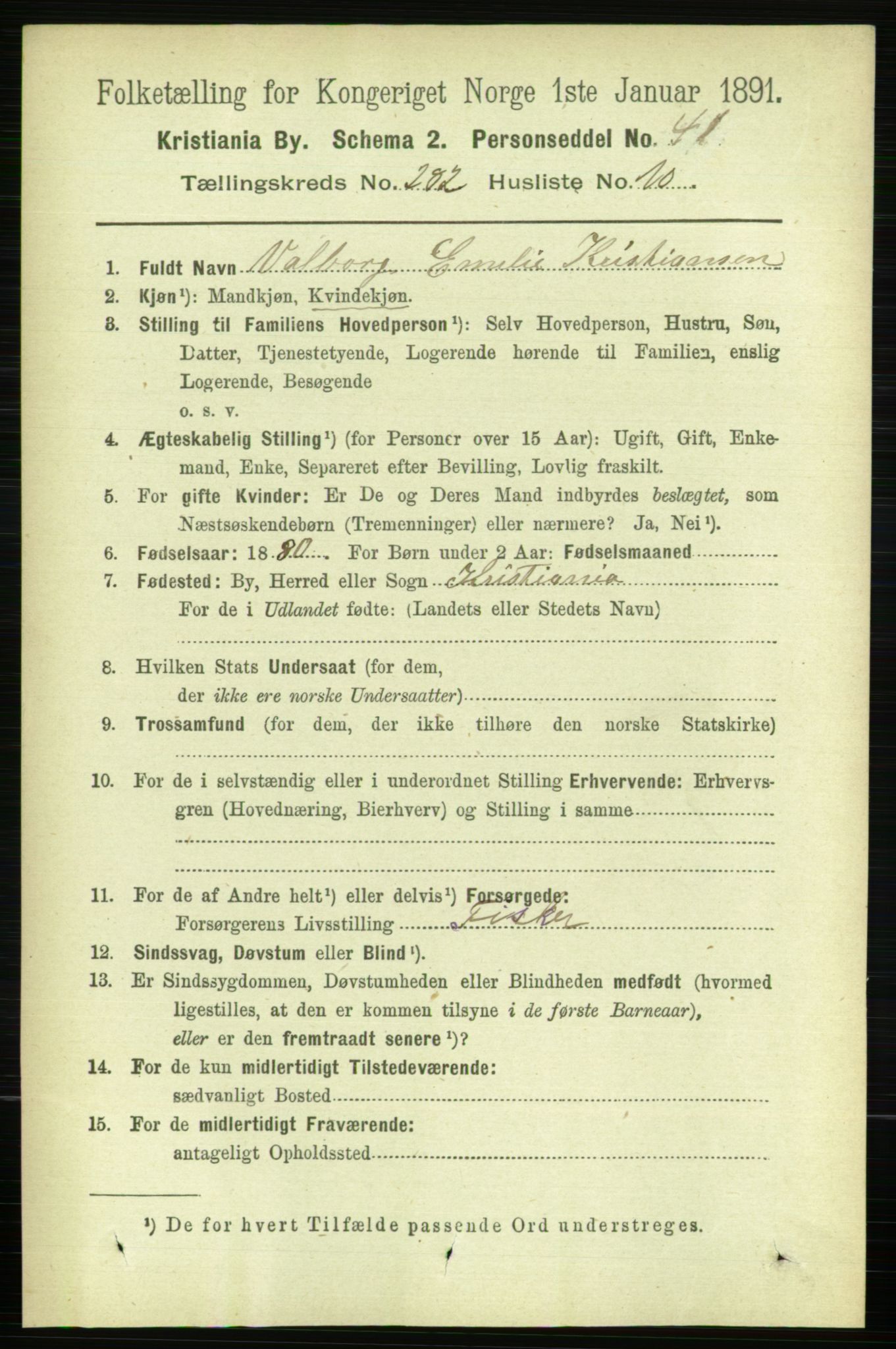 RA, 1891 census for 0301 Kristiania, 1891, p. 171923