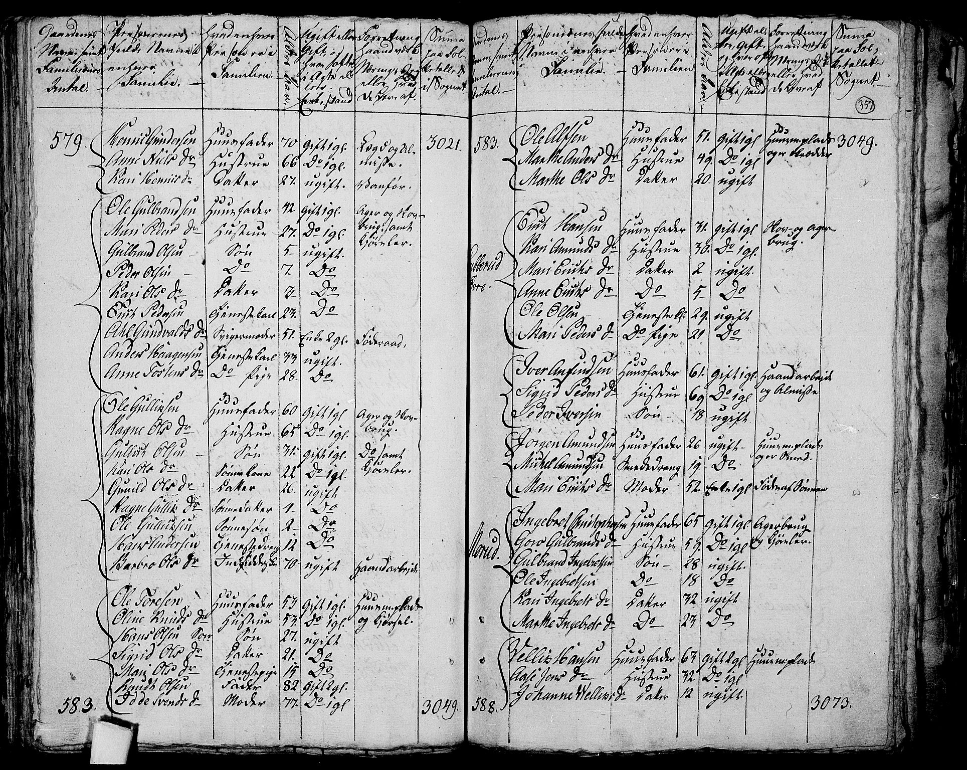 RA, 1801 census for 0623P Modum, 1801, p. 356b-357a