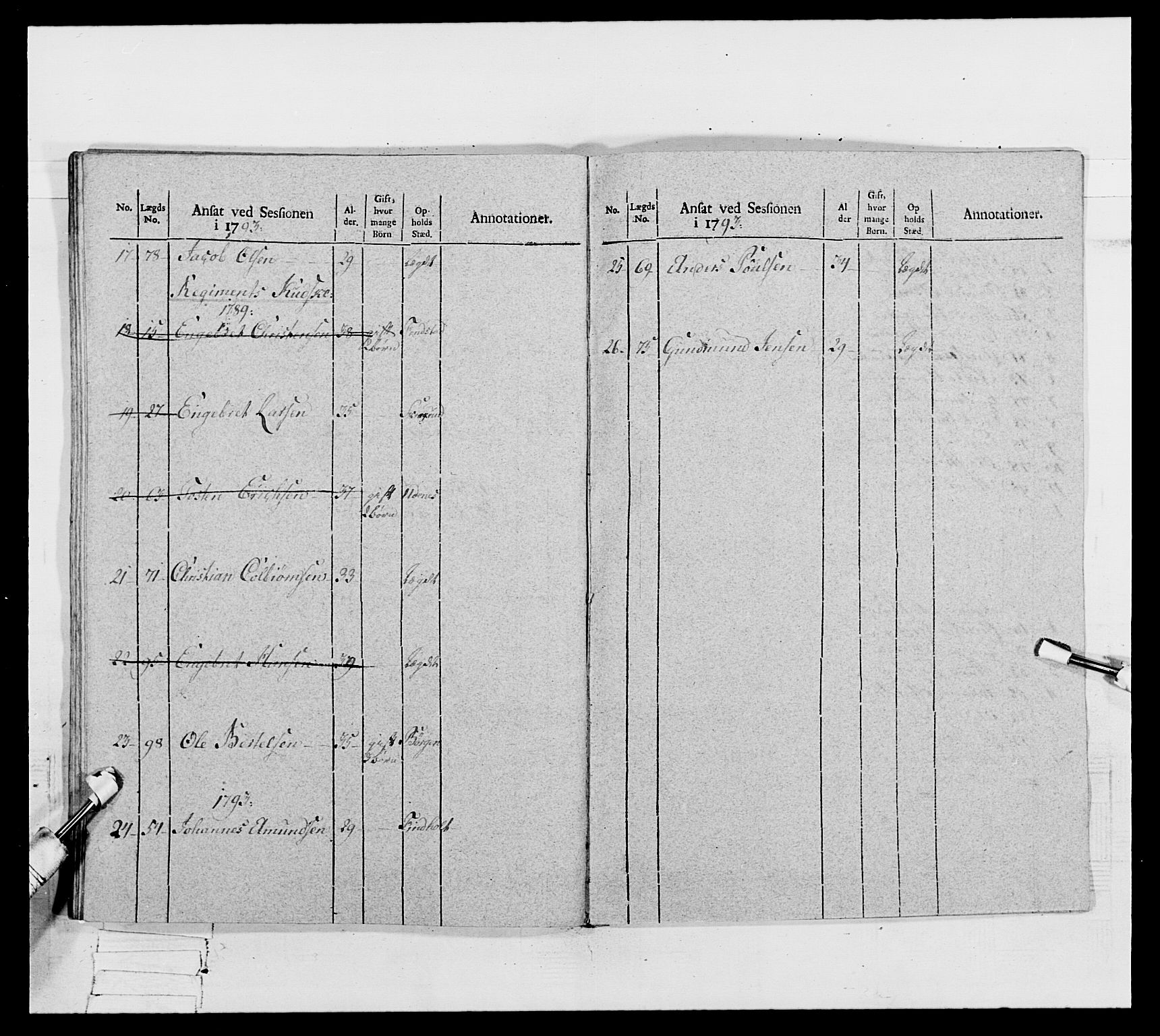 Generalitets- og kommissariatskollegiet, Det kongelige norske kommissariatskollegium, AV/RA-EA-5420/E/Eh/L0067: Opplandske nasjonale infanteriregiment, 1789-1797, p. 505