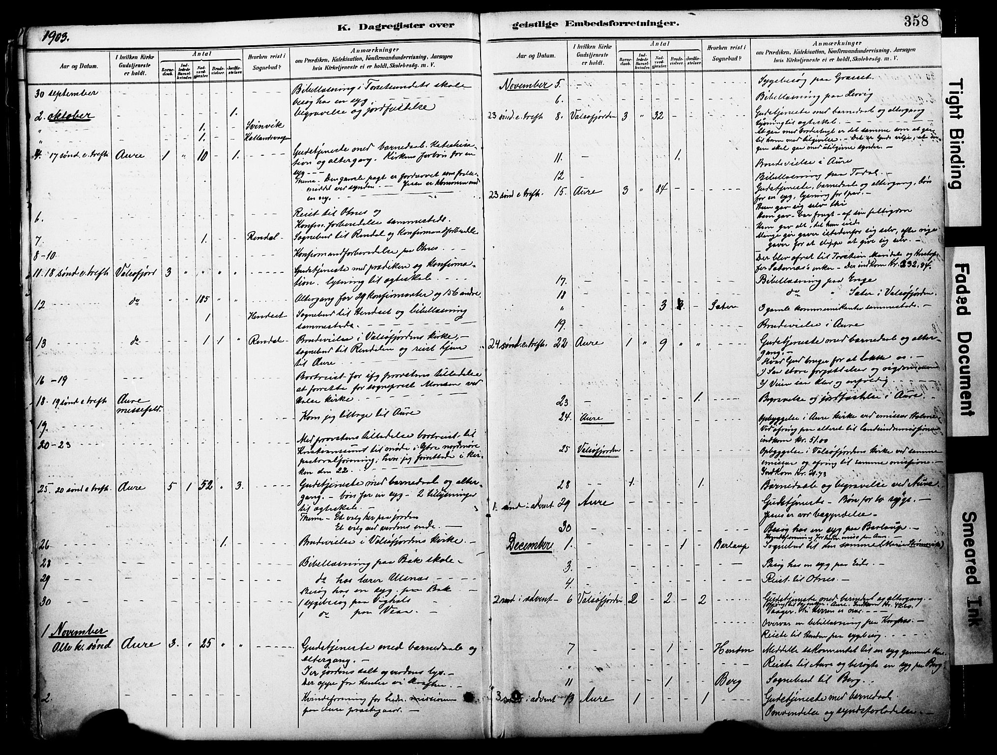 Ministerialprotokoller, klokkerbøker og fødselsregistre - Møre og Romsdal, AV/SAT-A-1454/578/L0907: Parish register (official) no. 578A06, 1887-1904, p. 358