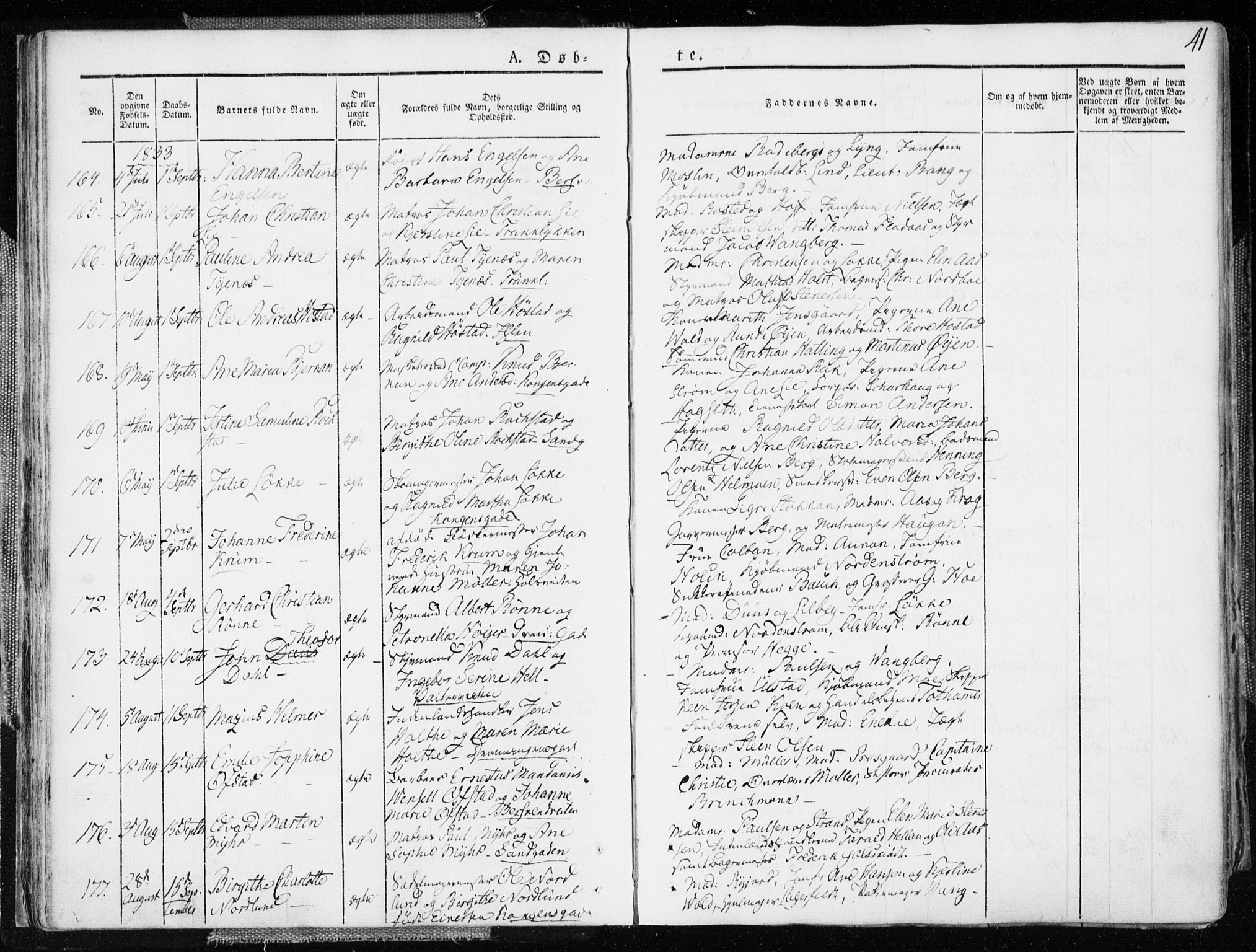 Ministerialprotokoller, klokkerbøker og fødselsregistre - Sør-Trøndelag, AV/SAT-A-1456/601/L0047: Parish register (official) no. 601A15, 1831-1839, p. 41