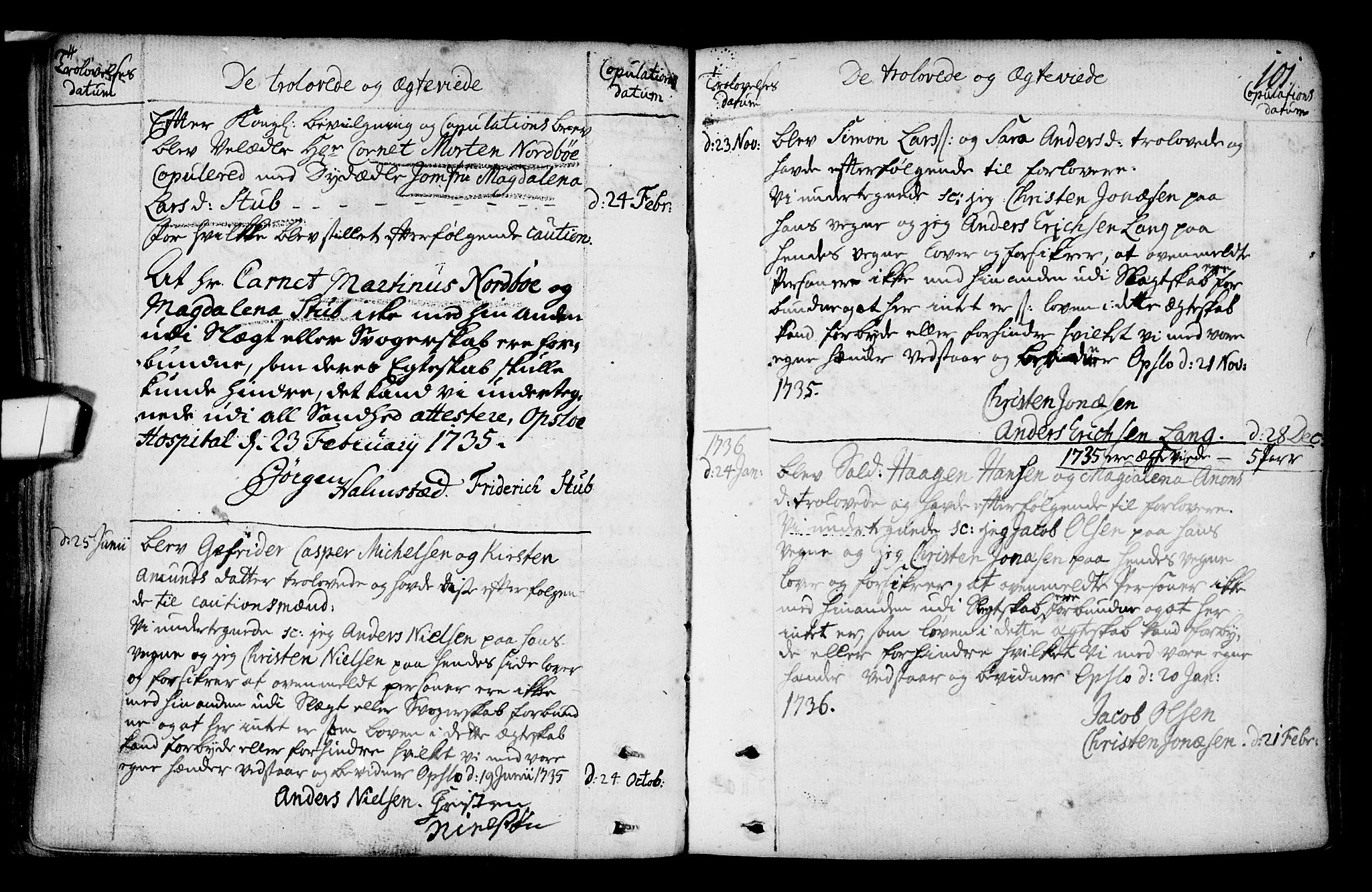 Gamlebyen prestekontor Kirkebøker, SAO/A-10884/F/Fa/L0001: Parish register (official) no. 1, 1734-1818, p. 101