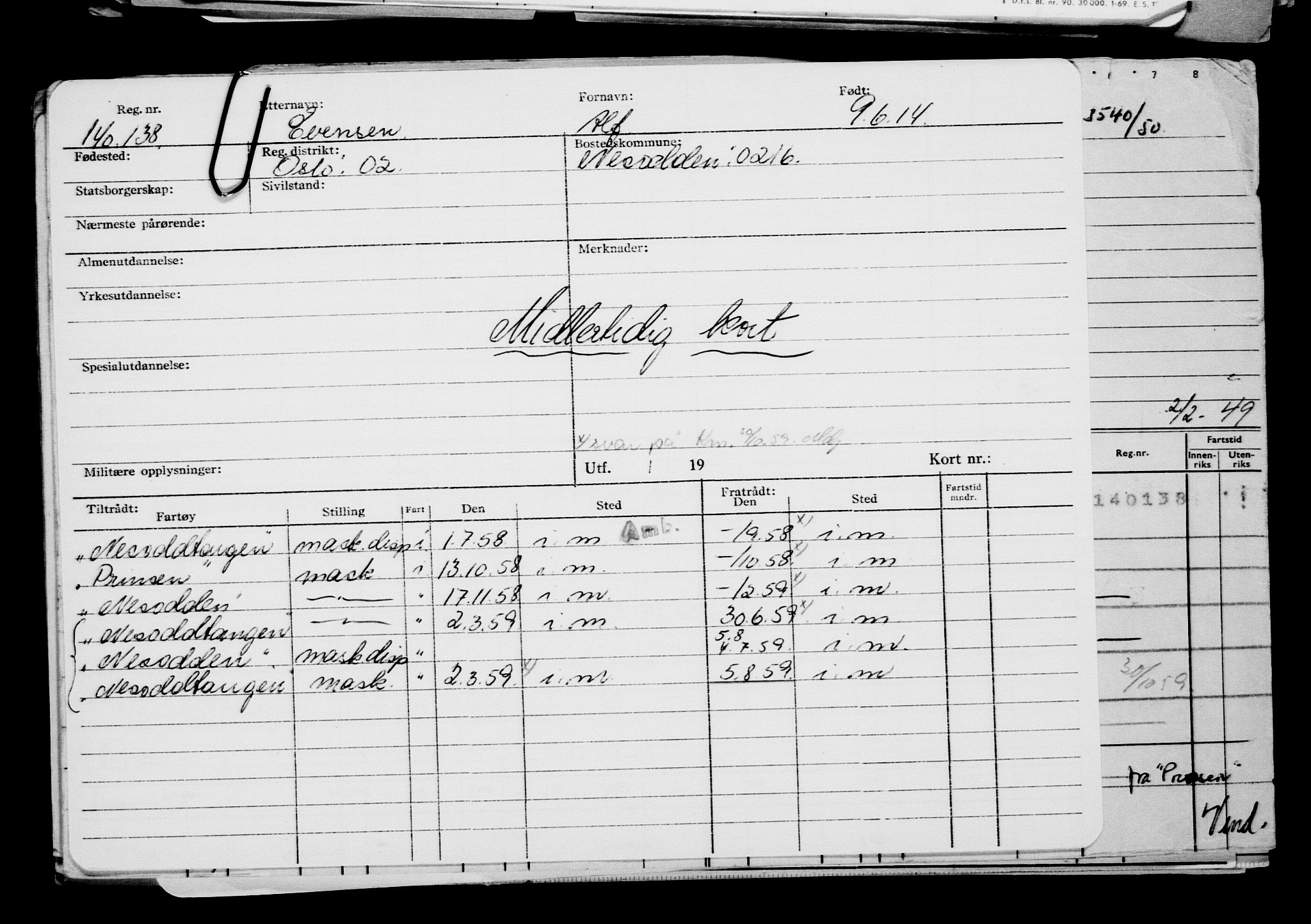 Direktoratet for sjømenn, RA/S-3545/G/Gb/L0121: Hovedkort, 1914, p. 562