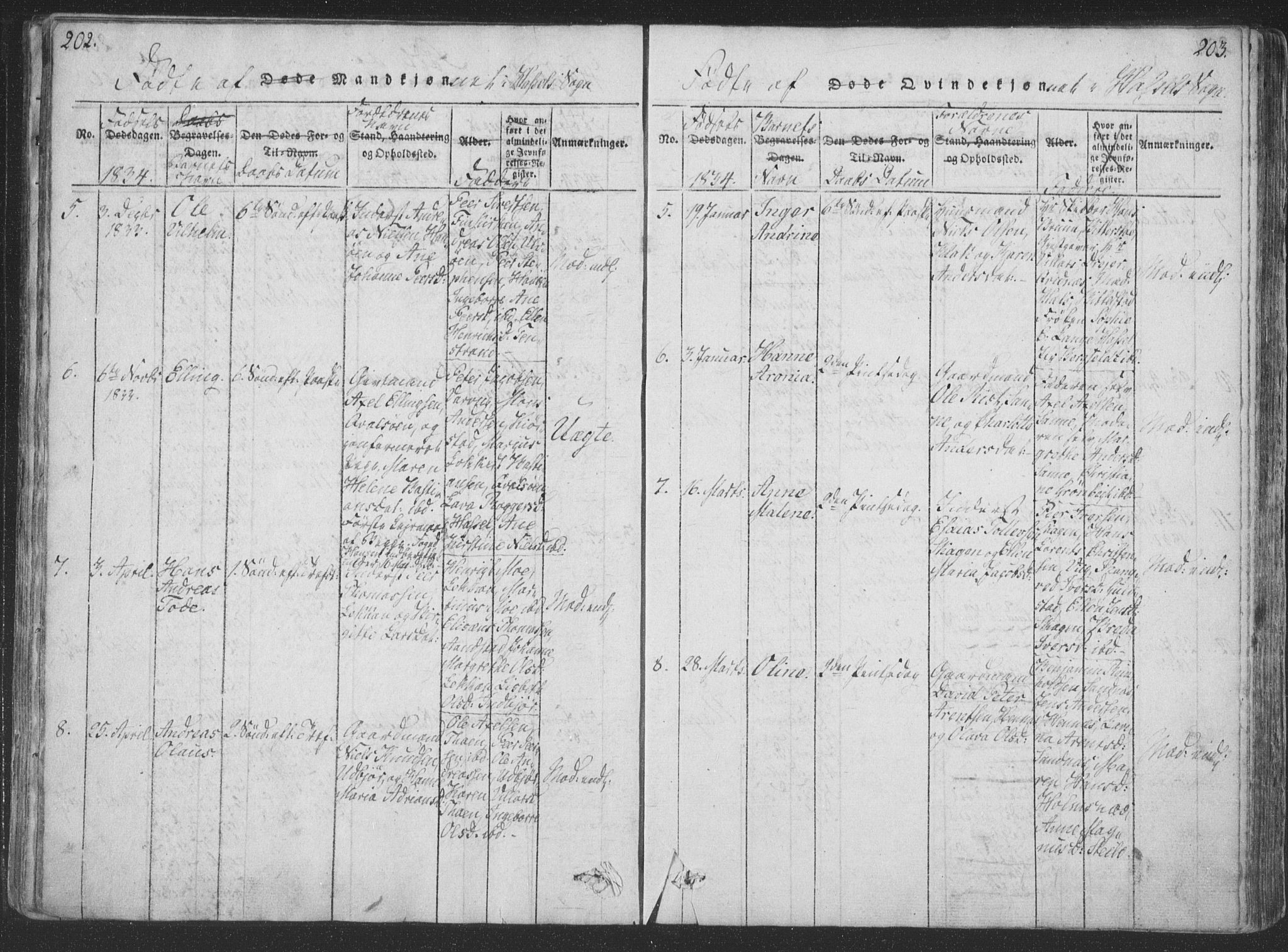 Ministerialprotokoller, klokkerbøker og fødselsregistre - Nordland, SAT/A-1459/888/L1262: Parish register (copy) no. 888C01, 1820-1836, p. 202-203