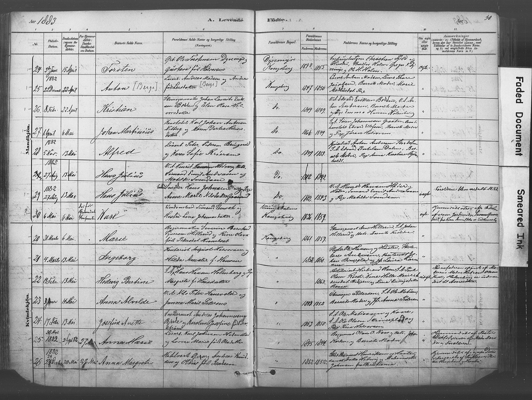 Kongsberg kirkebøker, AV/SAKO-A-22/F/Fb/L0001: Parish register (official) no. II 1, 1878-1886, p. 50