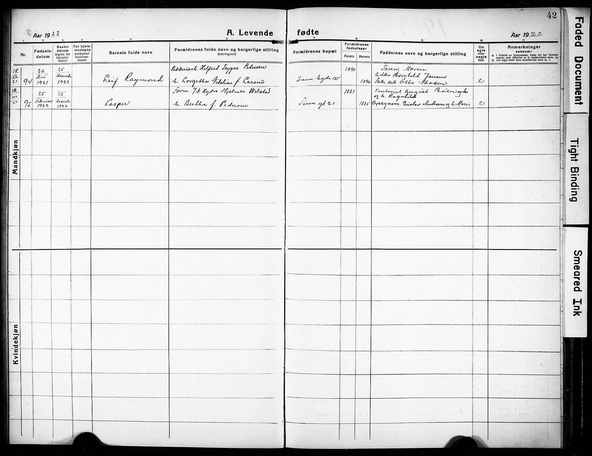 Rjukan kirkebøker, SAKO/A-294/G/Ga/L0003: Parish register (copy) no. 3, 1920-1928, p. 42
