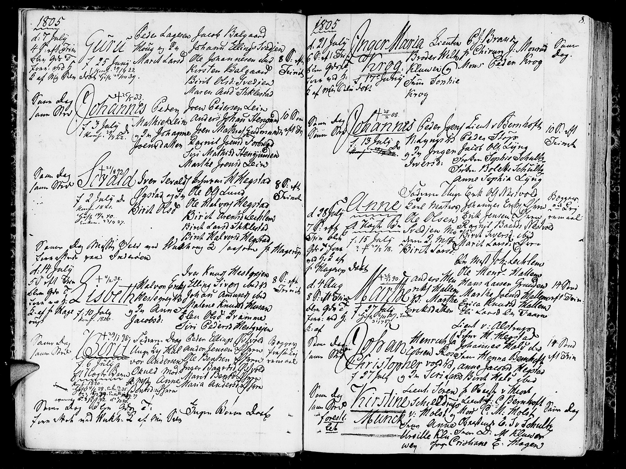 Ministerialprotokoller, klokkerbøker og fødselsregistre - Nord-Trøndelag, SAT/A-1458/723/L0233: Parish register (official) no. 723A04, 1805-1816, p. 8