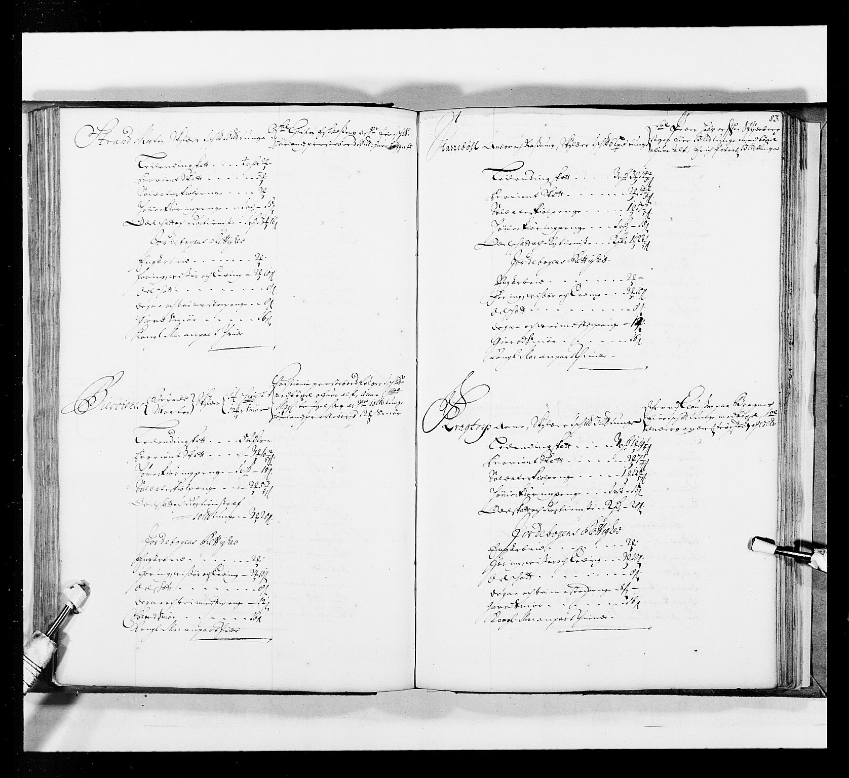 Stattholderembetet 1572-1771, AV/RA-EA-2870/Ek/L0035/0001: Jordebøker 1662-1720: / Matrikkel for Nedre Romerike, 1695, p. 82b-83a