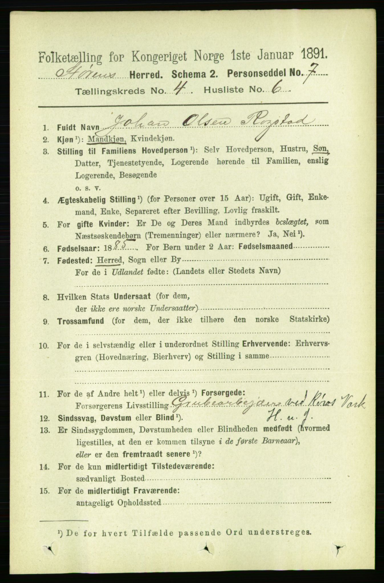 RA, 1891 census for 1648 Støren, 1891, p. 1326