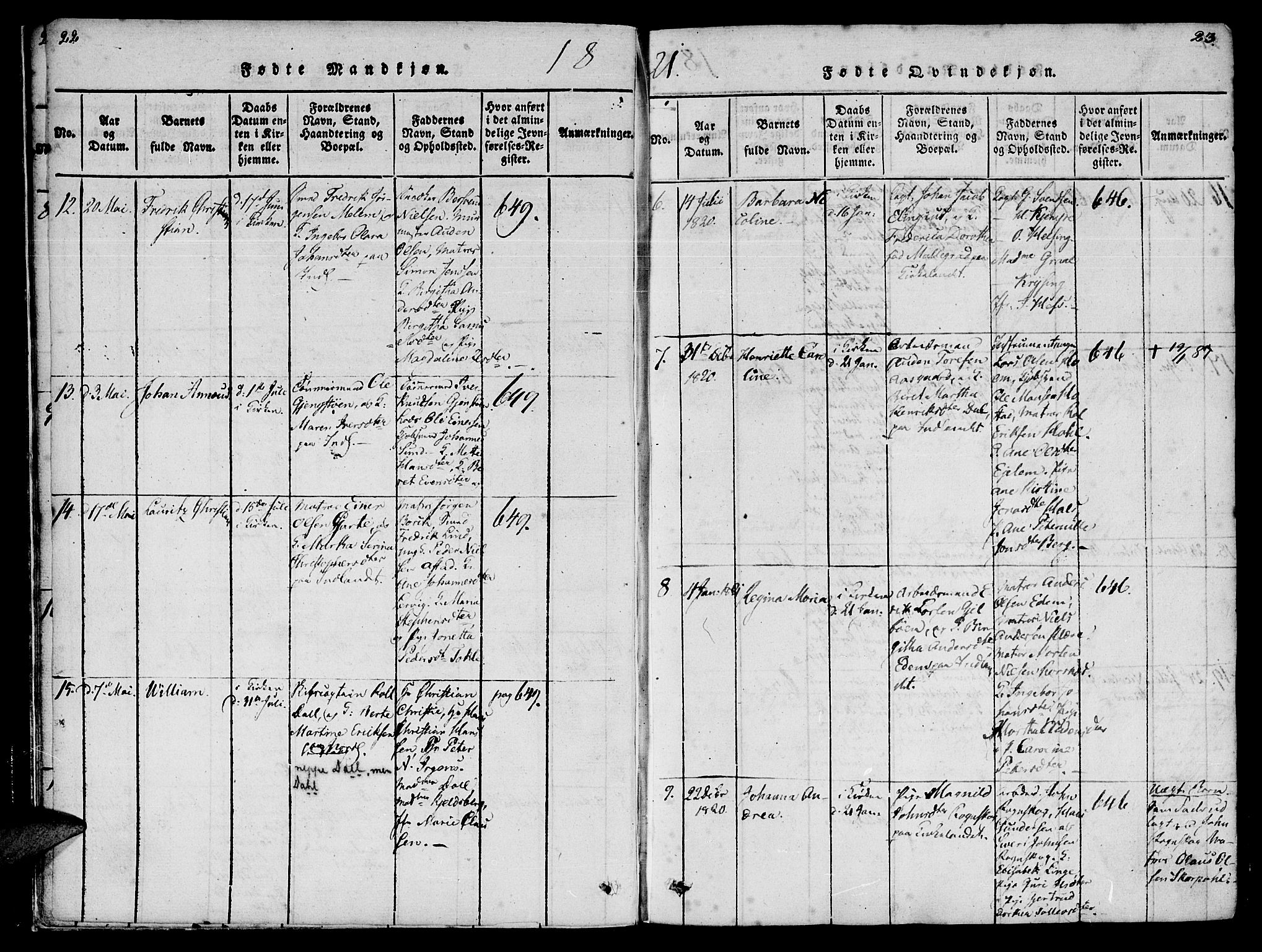 Ministerialprotokoller, klokkerbøker og fødselsregistre - Møre og Romsdal, AV/SAT-A-1454/572/L0842: Parish register (official) no. 572A05, 1819-1832, p. 22-23