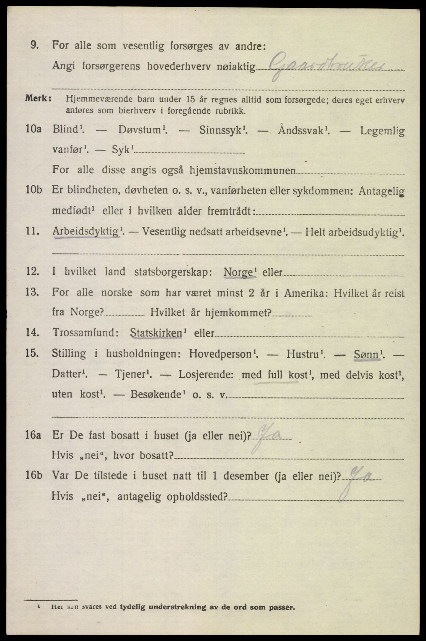 SAK, 1920 census for Kvinesdal, 1920, p. 5716