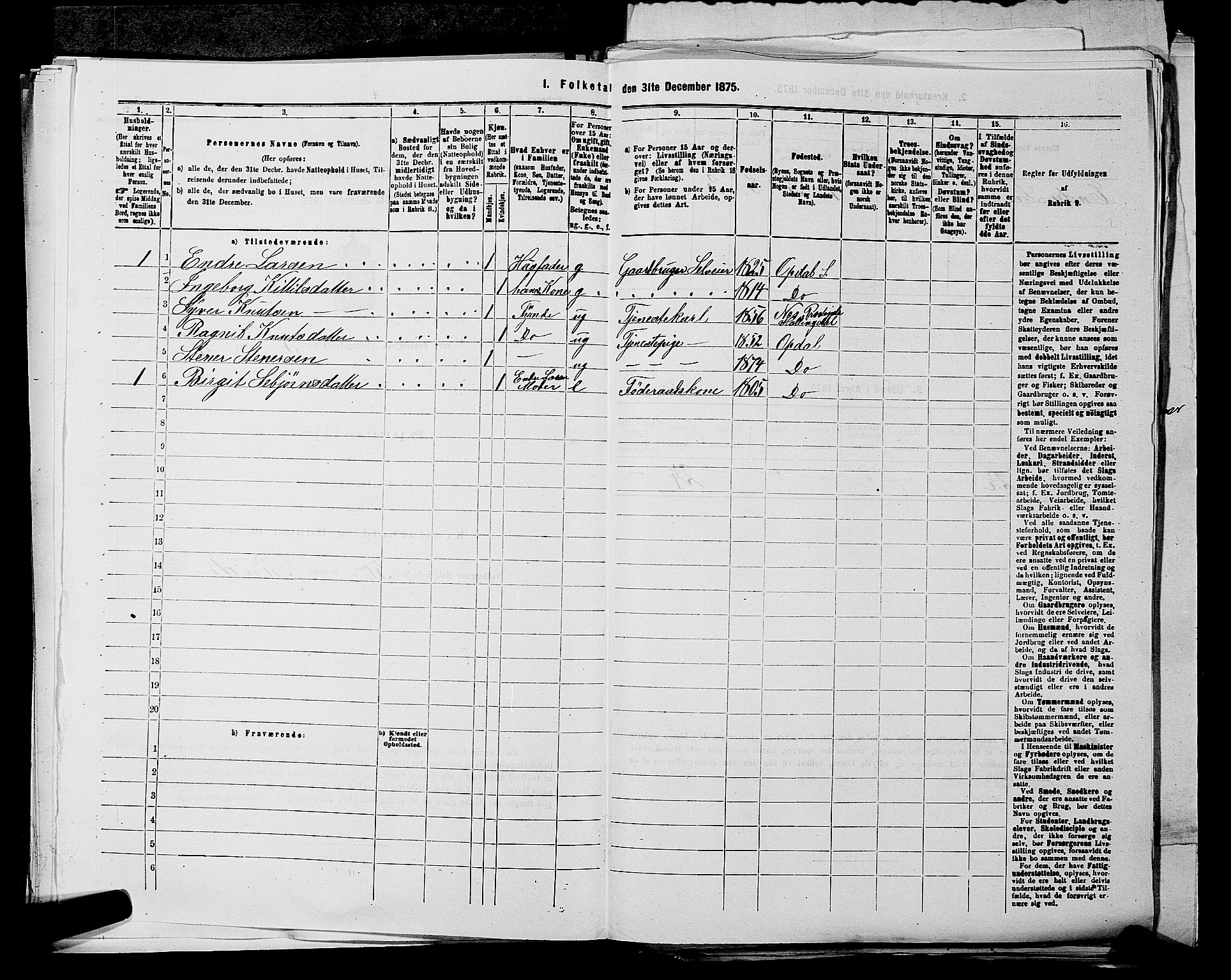 SAKO, 1875 census for 0633P Nore, 1875, p. 423