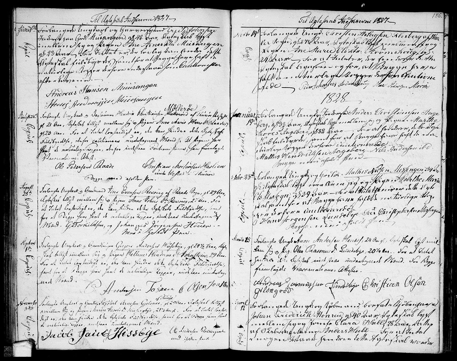 Råde prestekontor kirkebøker, AV/SAO-A-2009/F/Fa/L0003: Parish register (official) no. 3, 1806-1814, p. 186