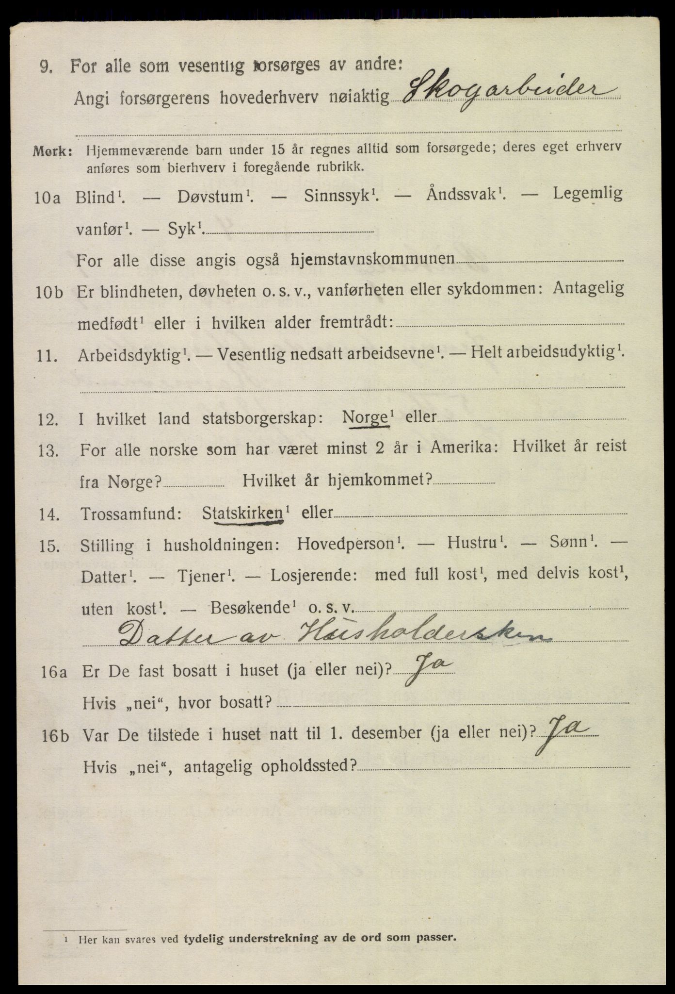 SAK, 1920 census for Birkenes, 1920, p. 4008