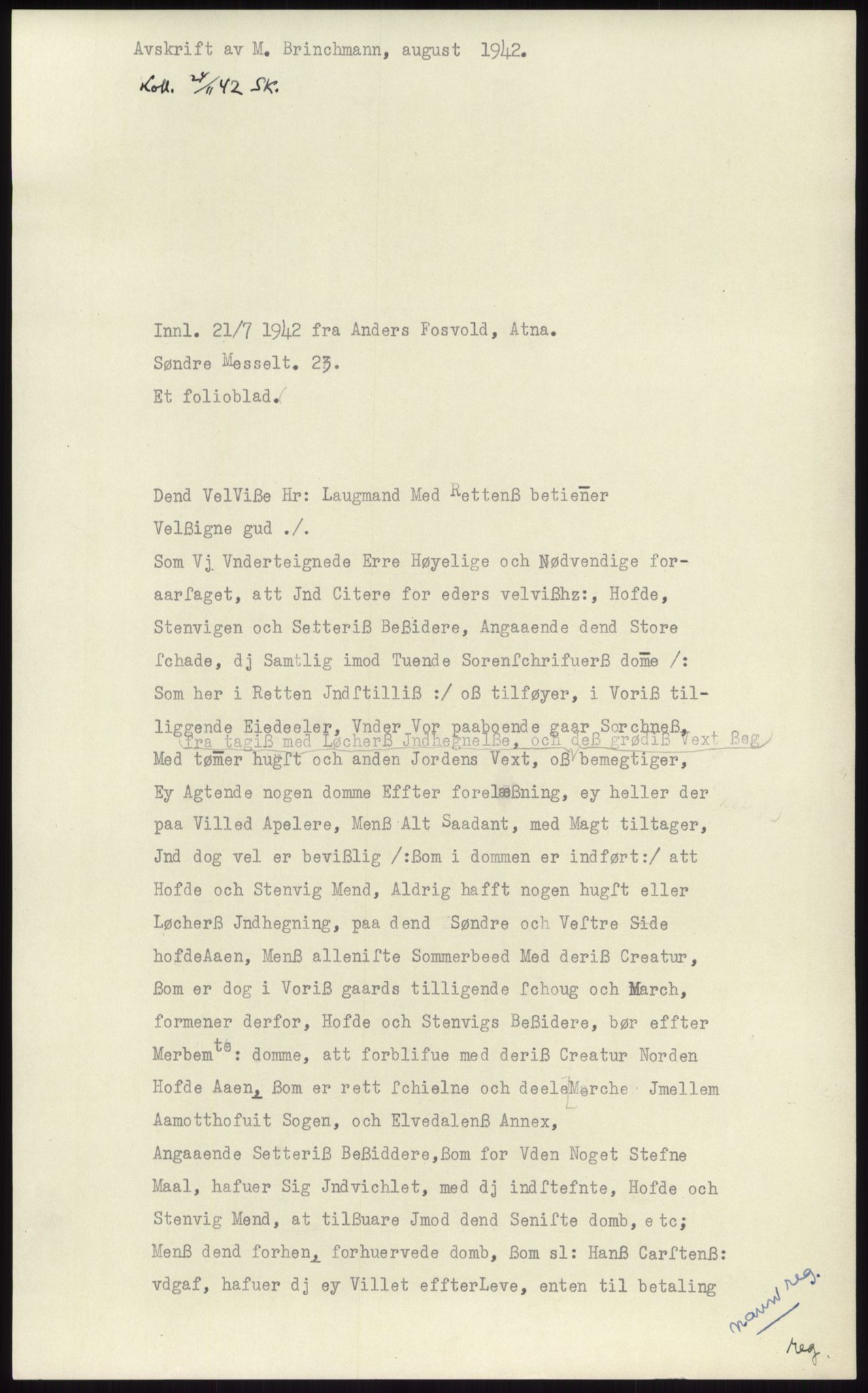 Samlinger til kildeutgivelse, Diplomavskriftsamlingen, AV/RA-EA-4053/H/Ha, p. 1701
