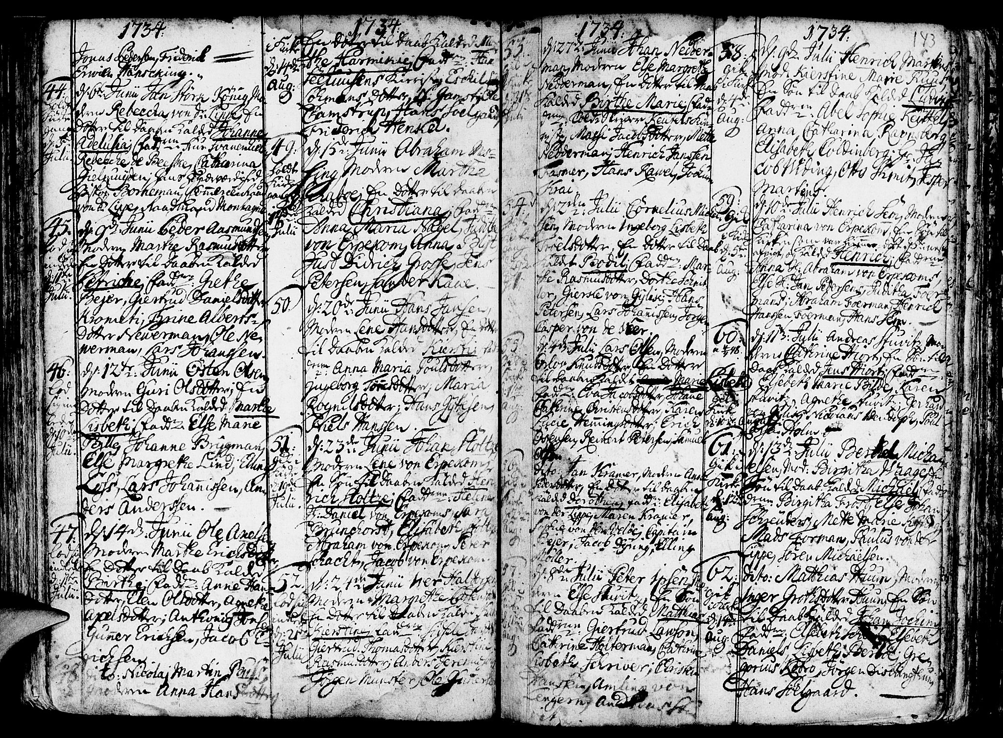 Nykirken Sokneprestembete, AV/SAB-A-77101/H/Haa/L0003: Parish register (official) no. A 3, 1717-1764, p. 143