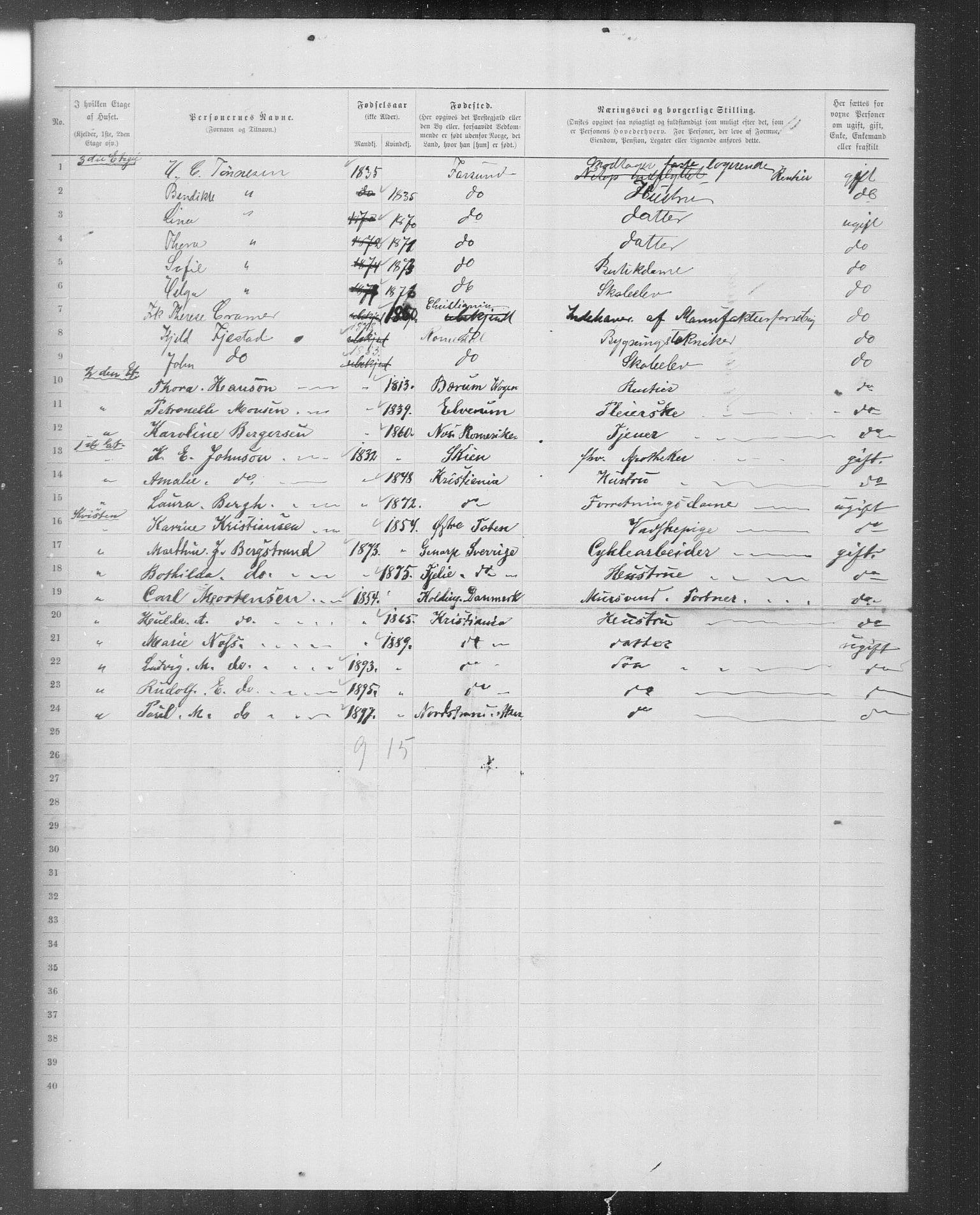 OBA, Municipal Census 1899 for Kristiania, 1899, p. 9267