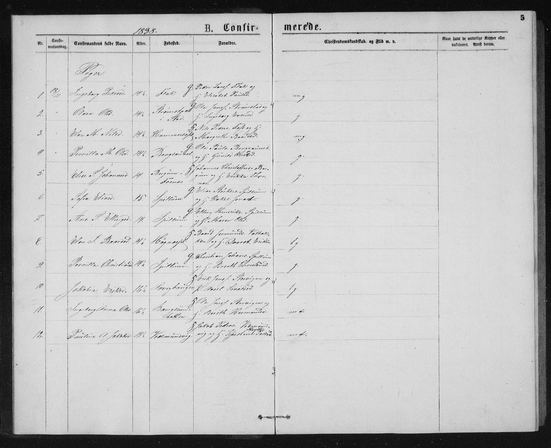 Ministerialprotokoller, klokkerbøker og fødselsregistre - Nord-Trøndelag, SAT/A-1458/768/L0567: Parish register (official) no. 768A02, 1837-1865, p. 5