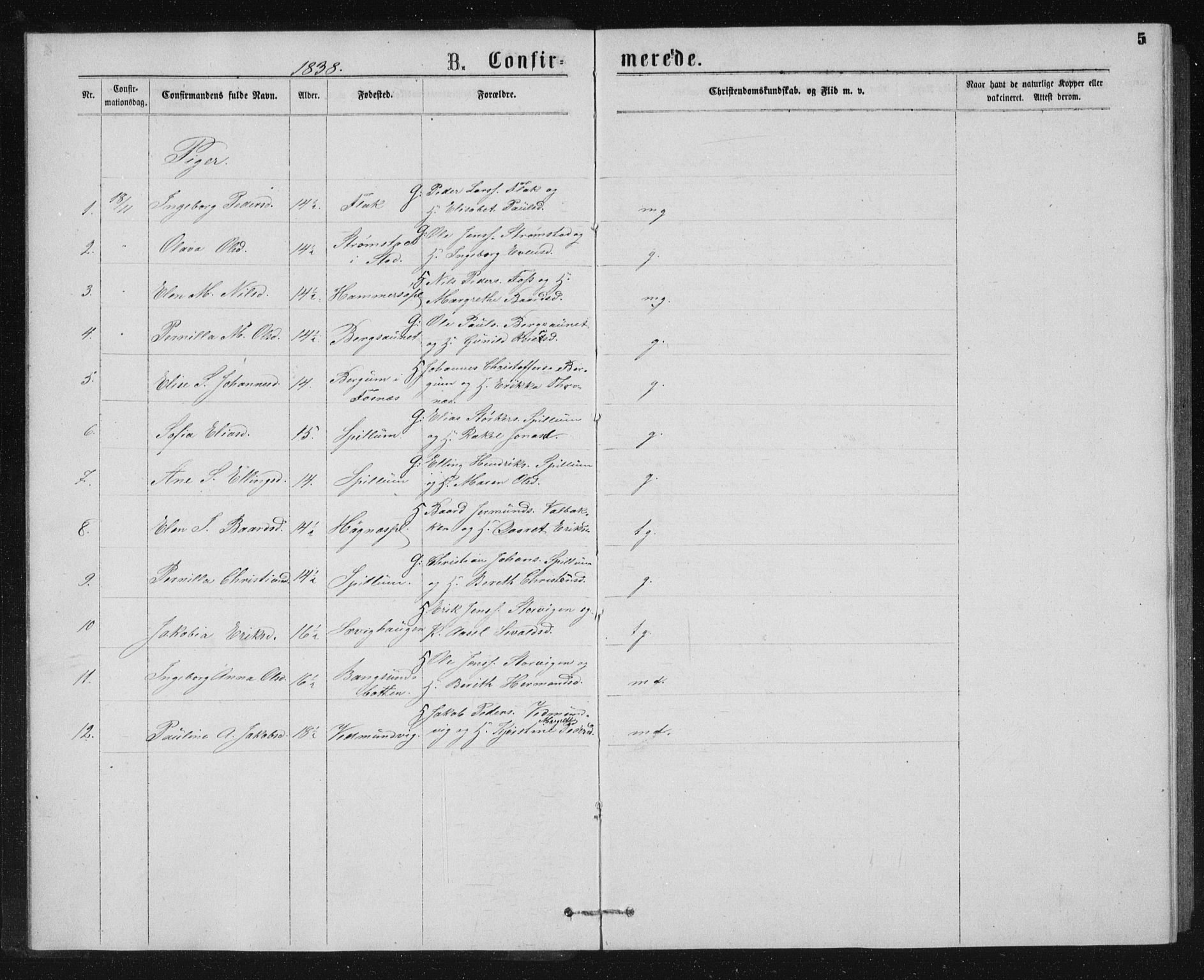 Ministerialprotokoller, klokkerbøker og fødselsregistre - Nord-Trøndelag, AV/SAT-A-1458/768/L0567: Parish register (official) no. 768A02, 1837-1865, p. 5