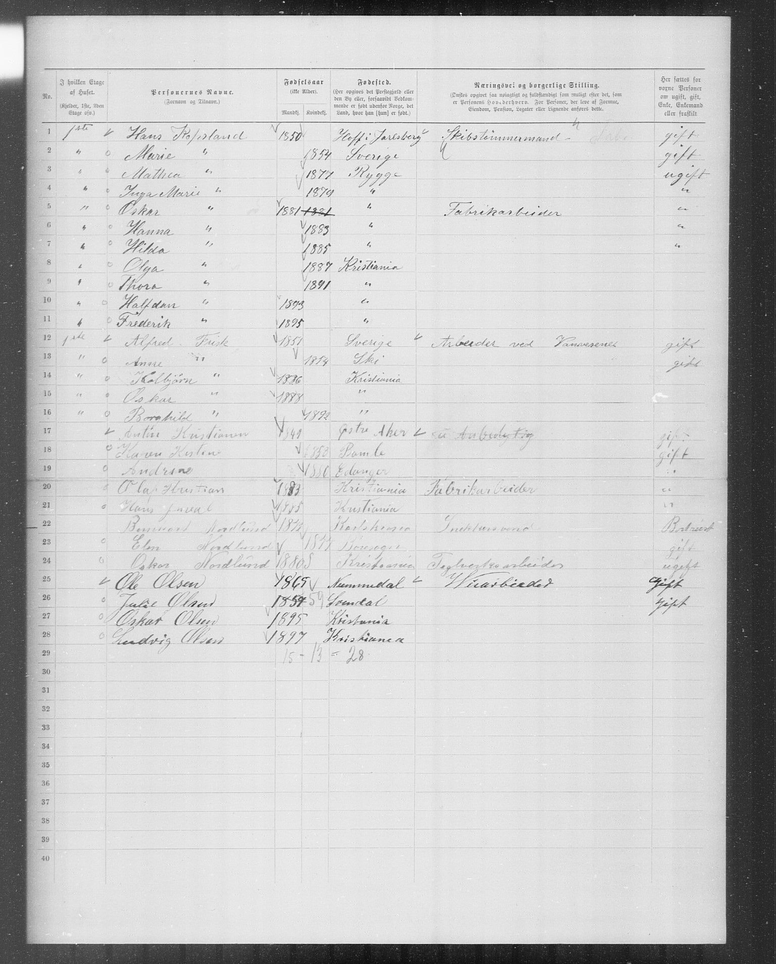 OBA, Municipal Census 1899 for Kristiania, 1899, p. 9252