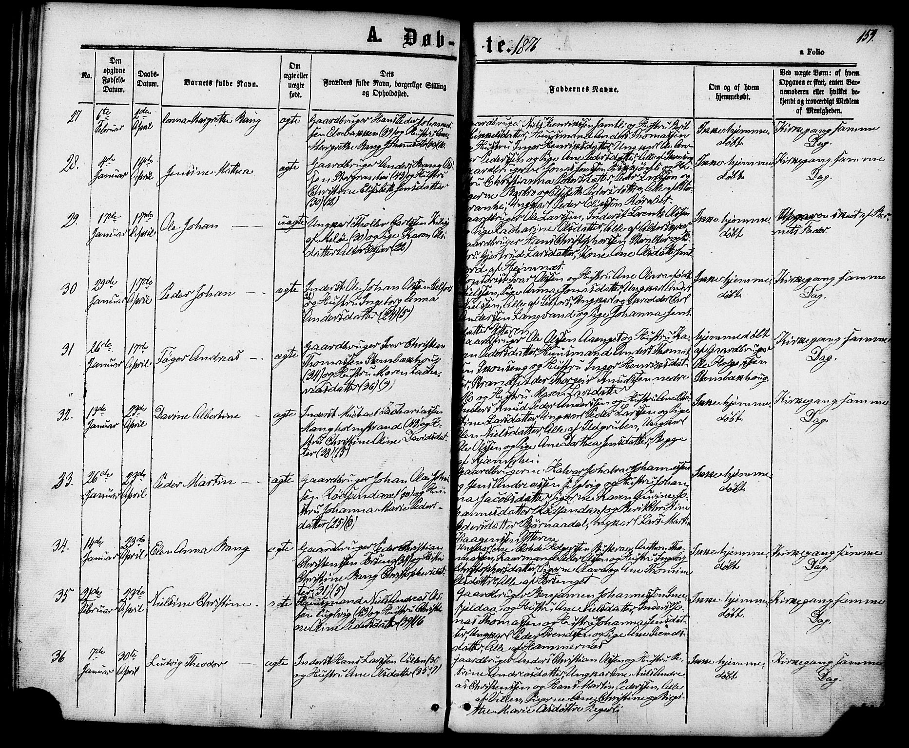 Ministerialprotokoller, klokkerbøker og fødselsregistre - Nordland, AV/SAT-A-1459/827/L0393: Parish register (official) no. 827A05, 1863-1883, p. 159