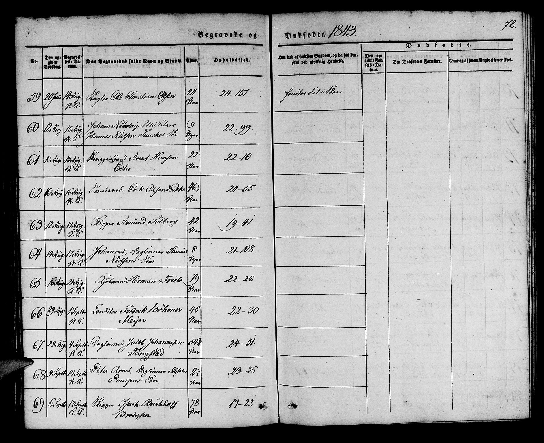 Korskirken sokneprestembete, AV/SAB-A-76101/H/Haa/L0043: Parish register (official) no. E 1, 1834-1848, p. 78