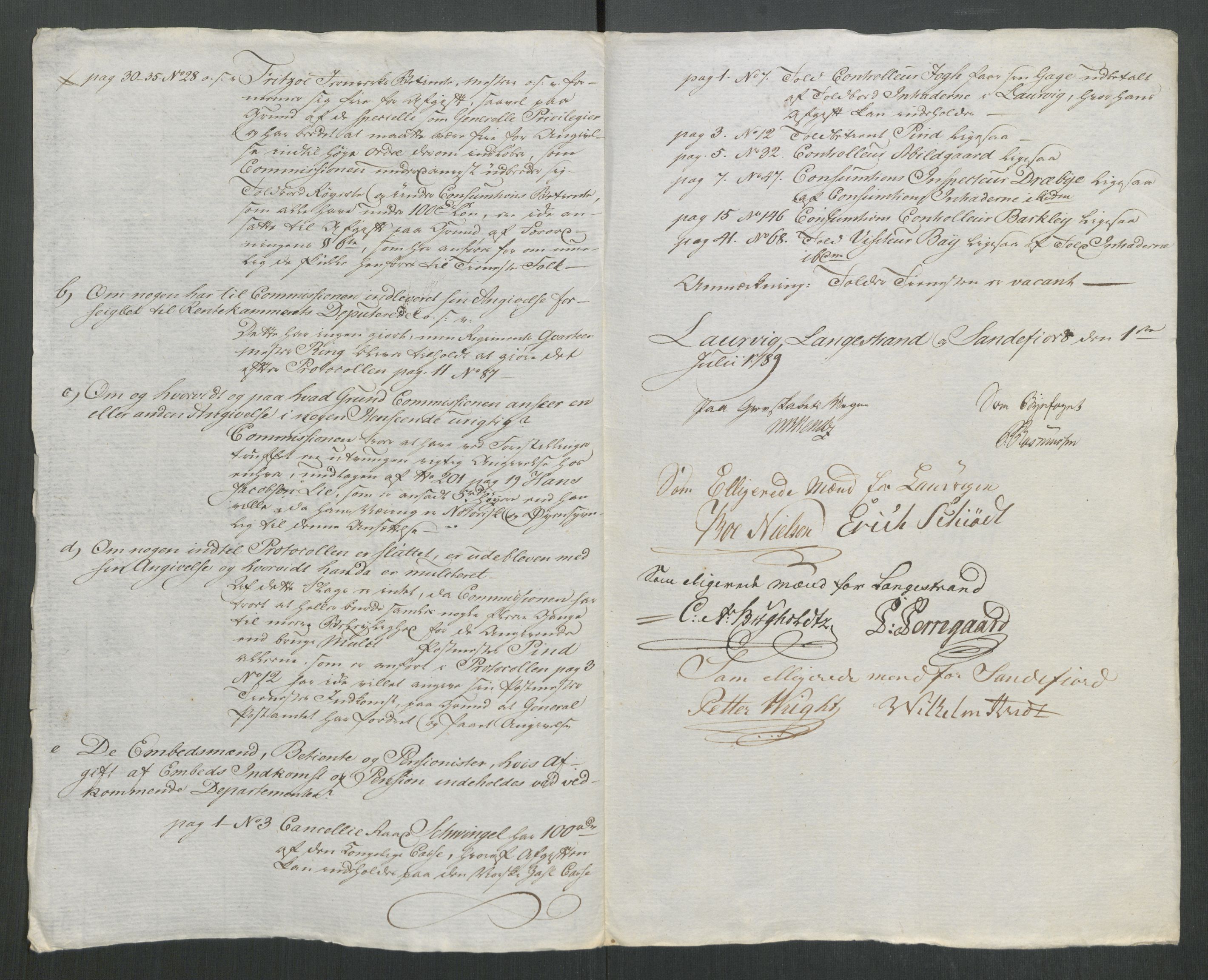 Rentekammeret inntil 1814, Reviderte regnskaper, Mindre regnskaper, AV/RA-EA-4068/Rf/Rfe/L0020: Kongsberg, Kragerø, Larvik, 1789, p. 277