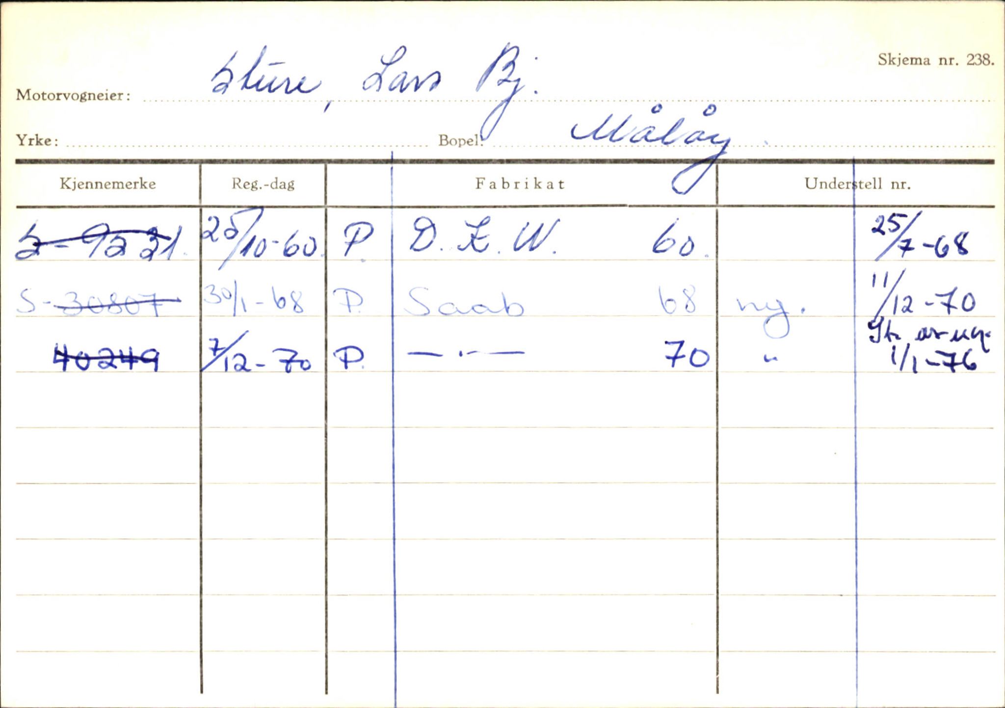 Statens vegvesen, Sogn og Fjordane vegkontor, SAB/A-5301/4/F/L0145: Registerkort Vågsøy S-Å. Årdal I-P, 1945-1975, p. 284