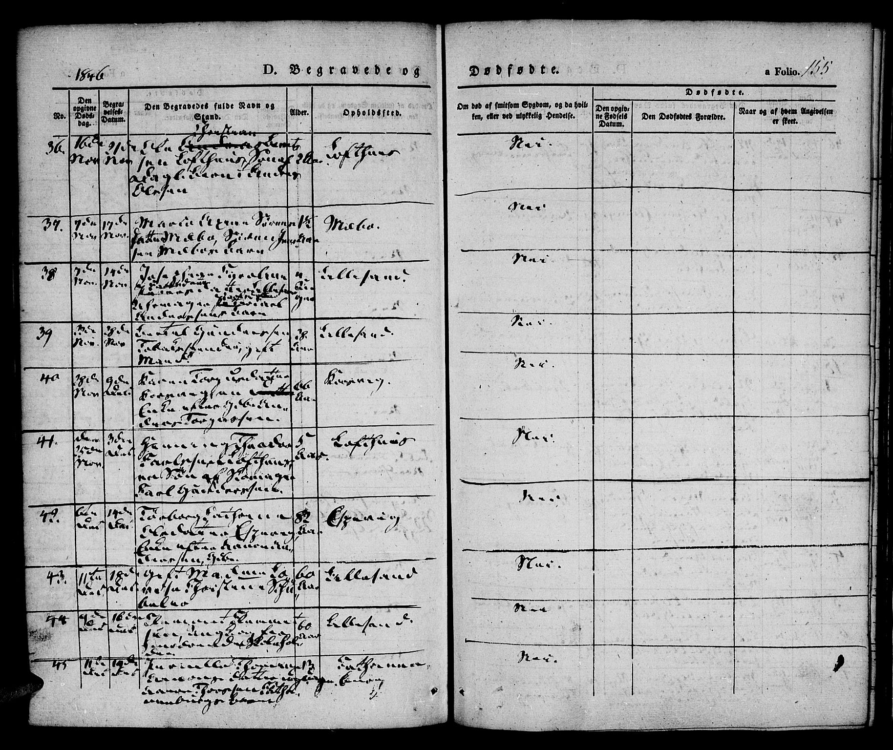 Vestre Moland sokneprestkontor, AV/SAK-1111-0046/F/Fa/Fab/L0005: Parish register (official) no. A 5, 1841-1849, p. 155