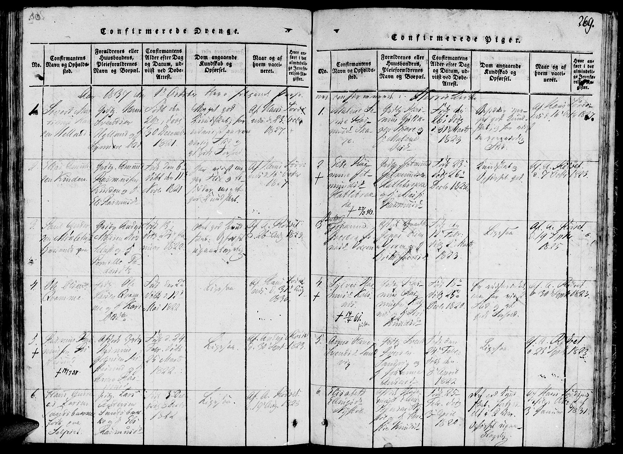 Ministerialprotokoller, klokkerbøker og fødselsregistre - Møre og Romsdal, AV/SAT-A-1454/503/L0033: Parish register (official) no. 503A01, 1816-1841, p. 269