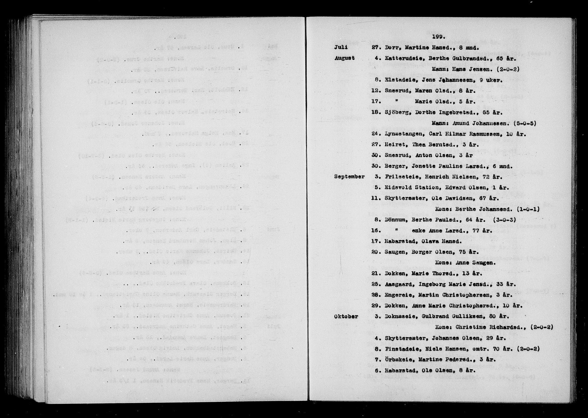 Eidsvoll tingrett, AV/SAO-A-10371/H/Ha/Haa/L0001: Dødsmeldingsprotokoll - Eidsvoll lensmannsdistrikt, 1815-1865, p. 199