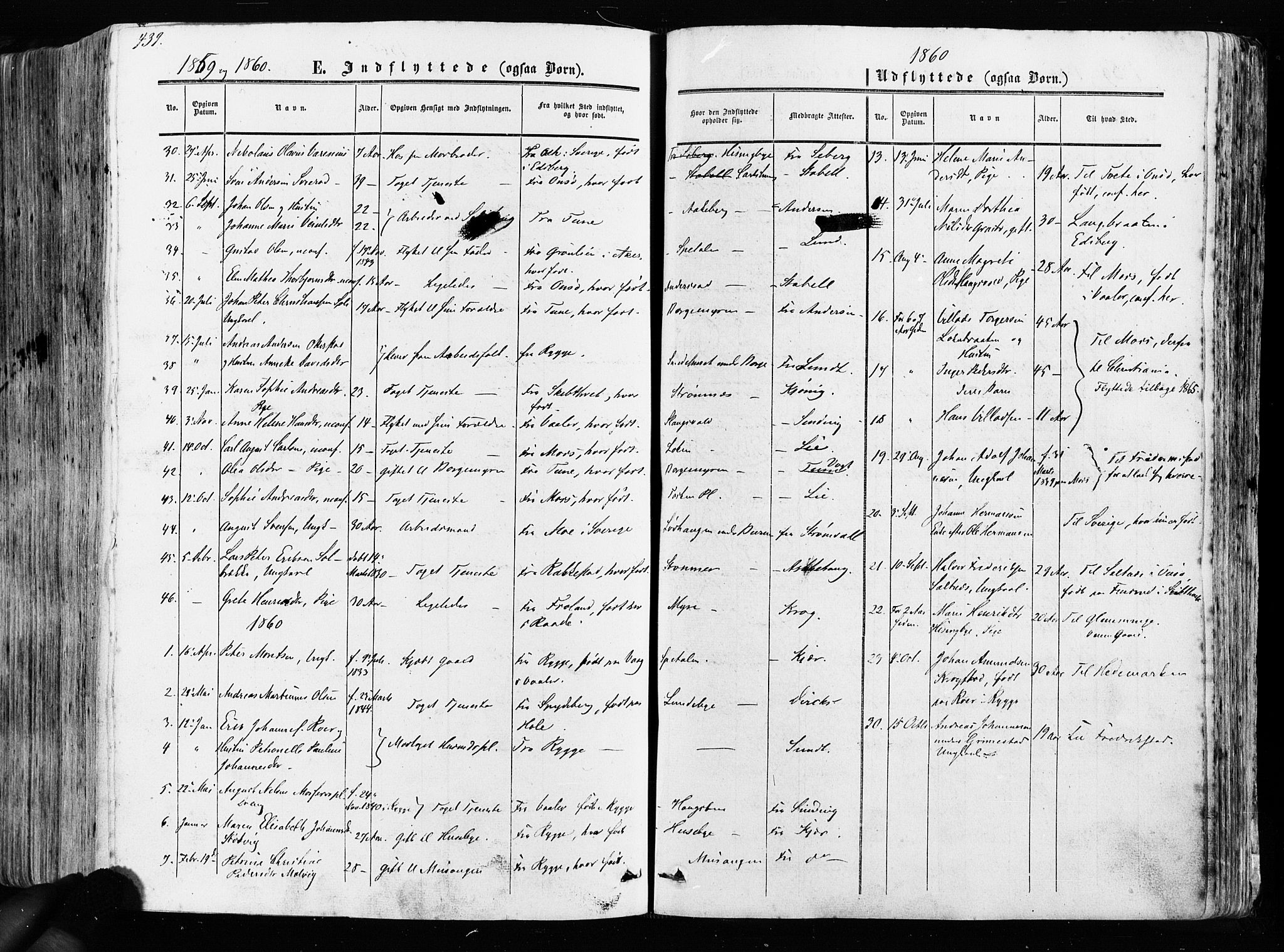 Råde prestekontor kirkebøker, AV/SAO-A-2009/F/Fa/L0006: Parish register (official) no. 6, 1854-1877, p. 439