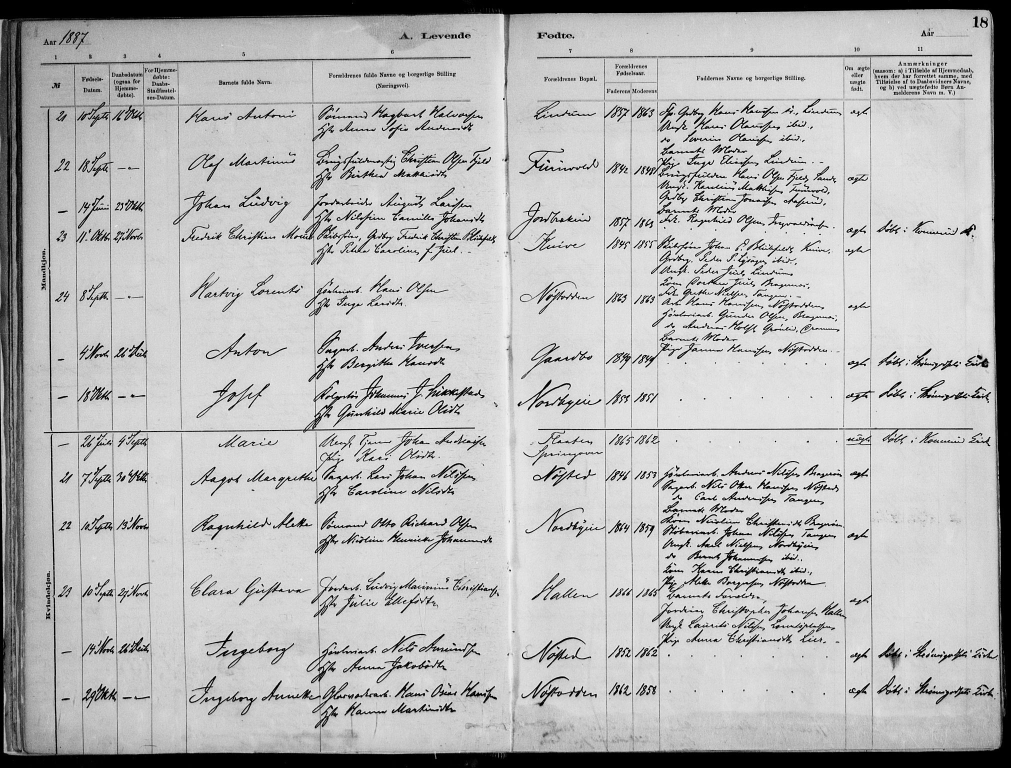 Skoger kirkebøker, AV/SAKO-A-59/F/Fa/L0006: Parish register (official) no. I 6, 1885-1910, p. 18