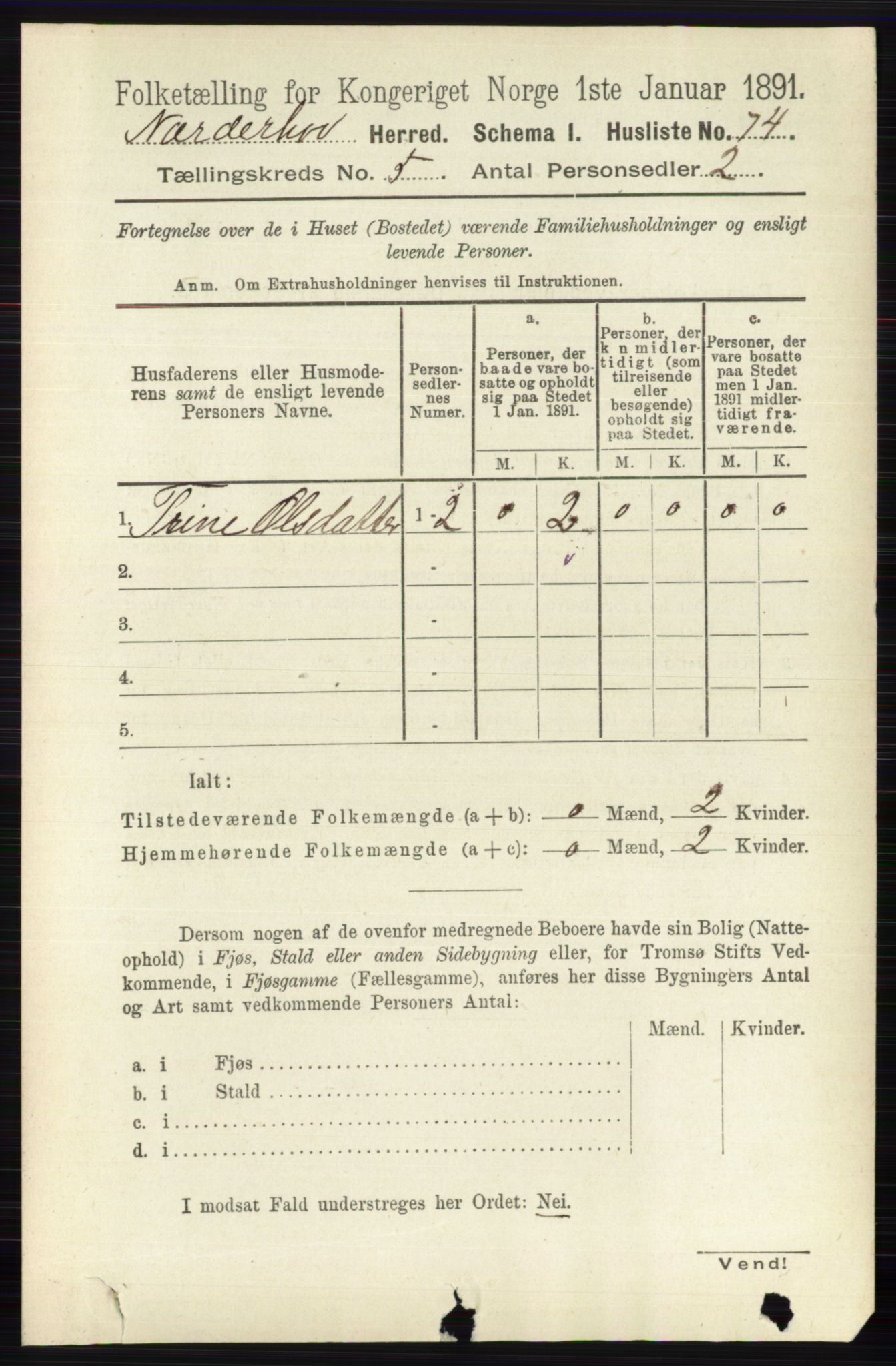 RA, 1891 census for 0613 Norderhov, 1891, p. 3514