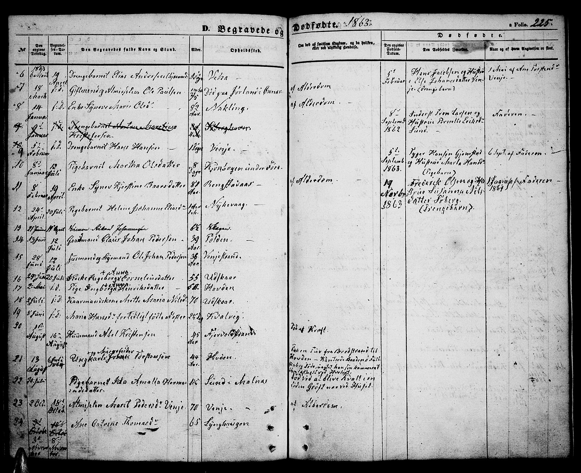 Ministerialprotokoller, klokkerbøker og fødselsregistre - Nordland, SAT/A-1459/891/L1313: Parish register (copy) no. 891C02, 1856-1870, p. 225