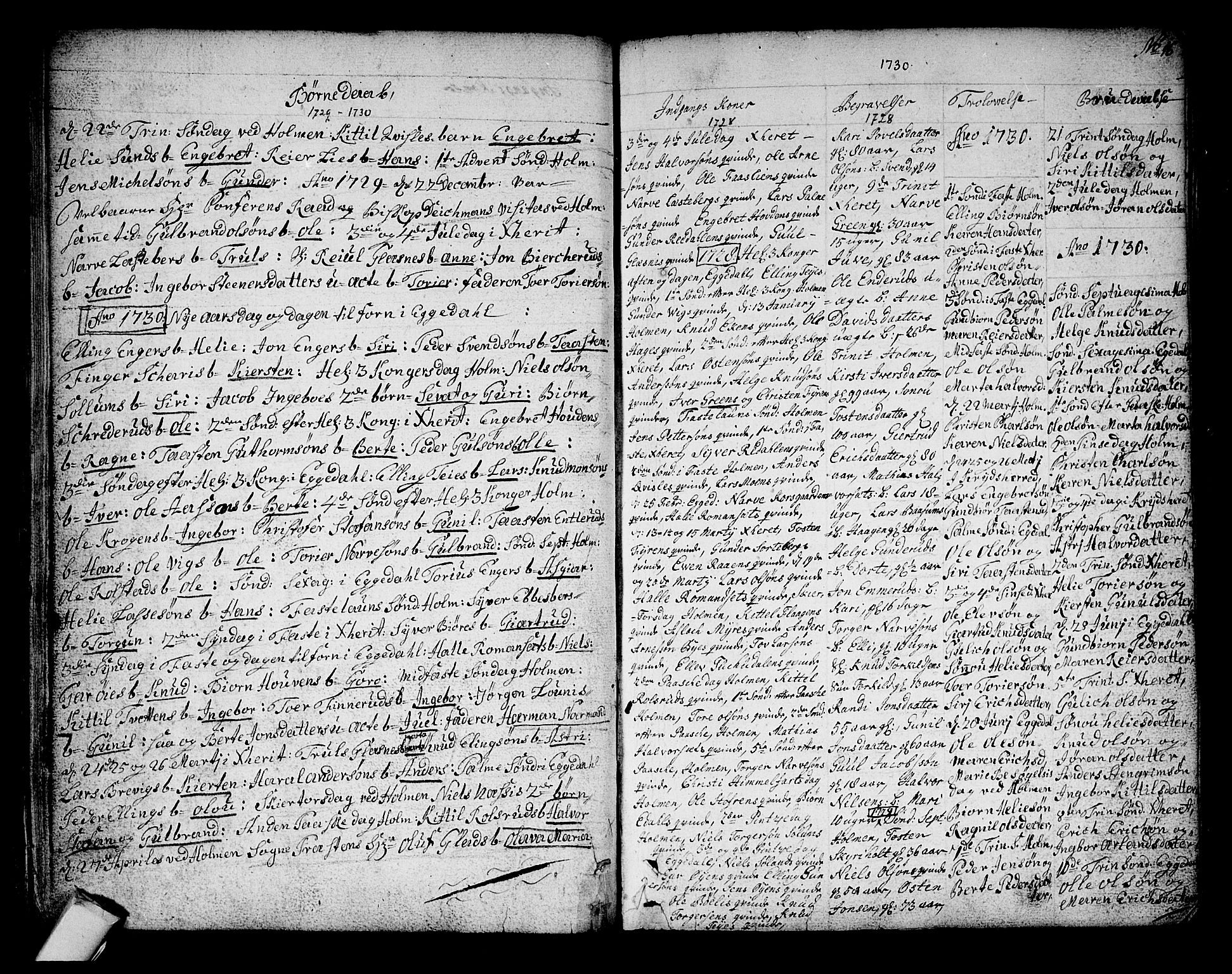 Sigdal kirkebøker, SAKO/A-245/F/Fa/L0001: Parish register (official) no. I 1, 1722-1777, p. 16