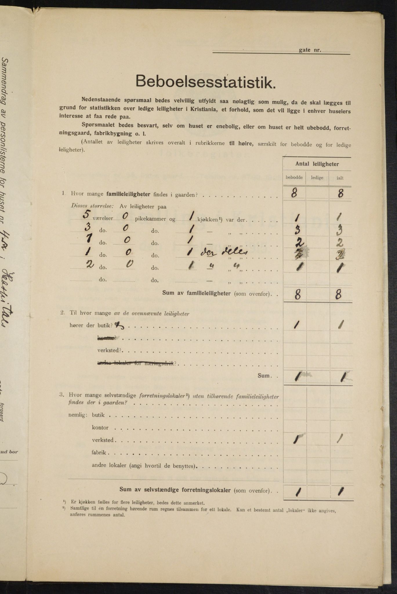 OBA, Municipal Census 1915 for Kristiania, 1915, p. 41007