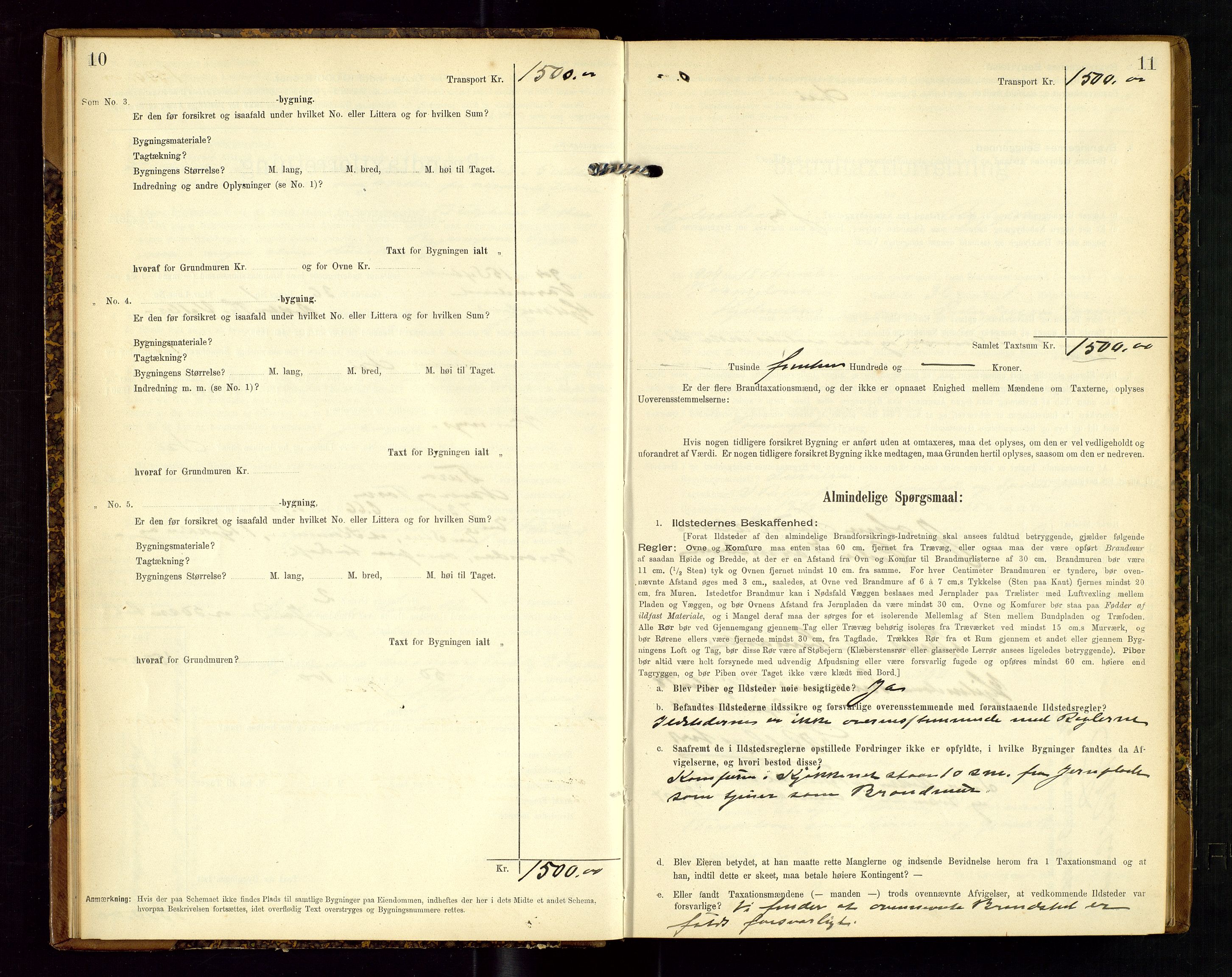 Hjelmeland lensmannskontor, AV/SAST-A-100439/Gob/L0002: "Brandtaxationsprotokol", 1904-1920, p. 10-11