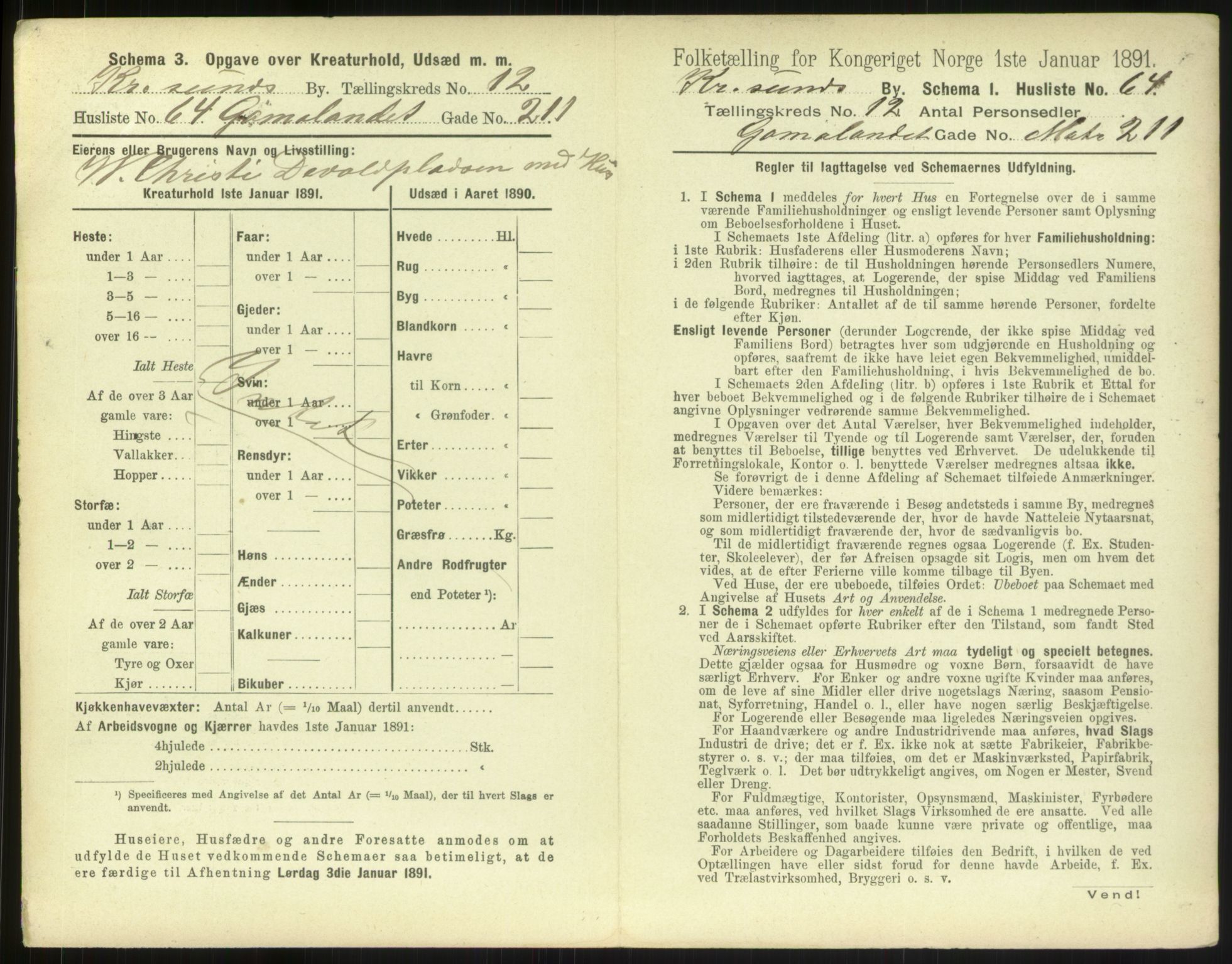 RA, 1891 census for 1503 Kristiansund, 1891, p. 1378